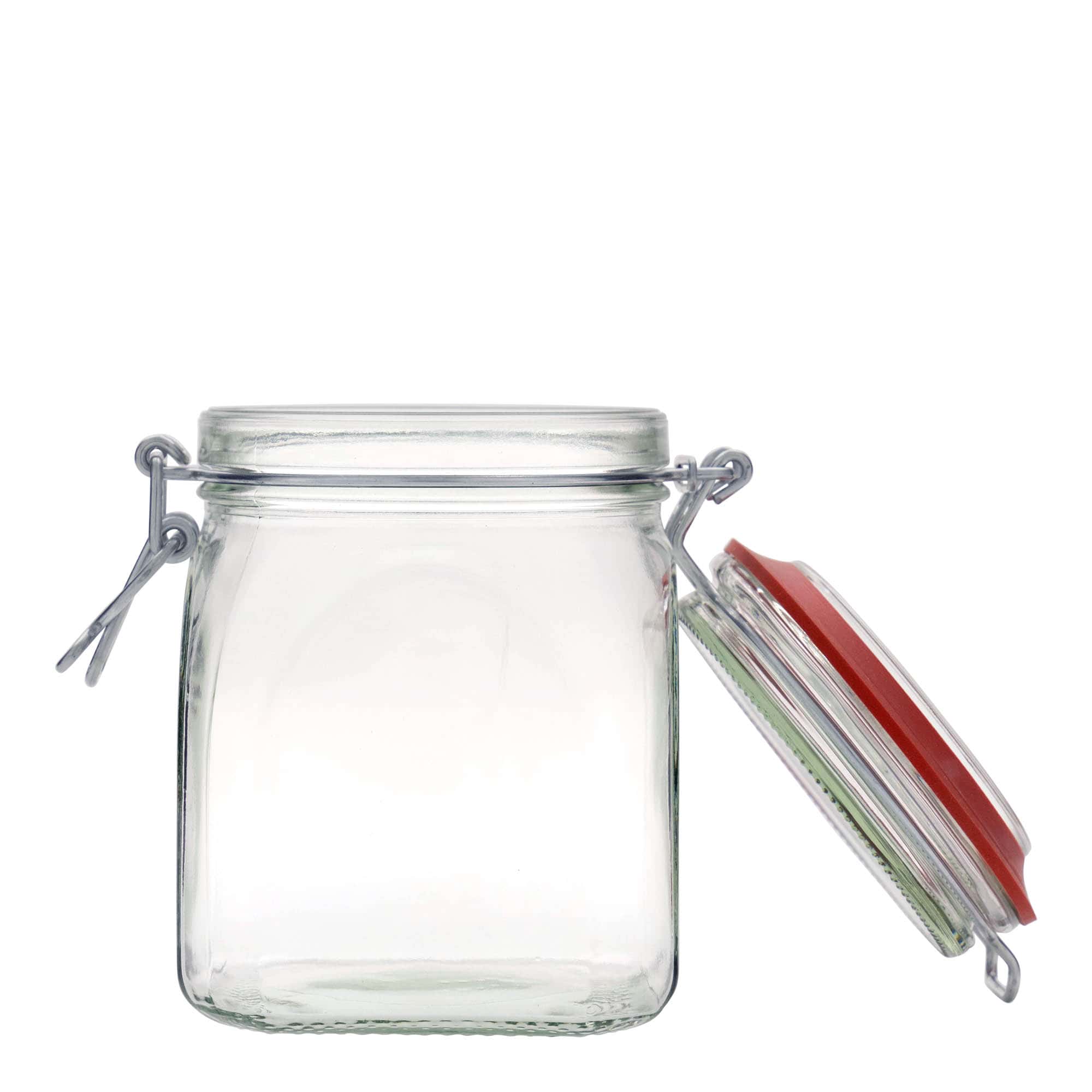 900 ml буркан с клипс, квадратен, затваряне: капак с клипс