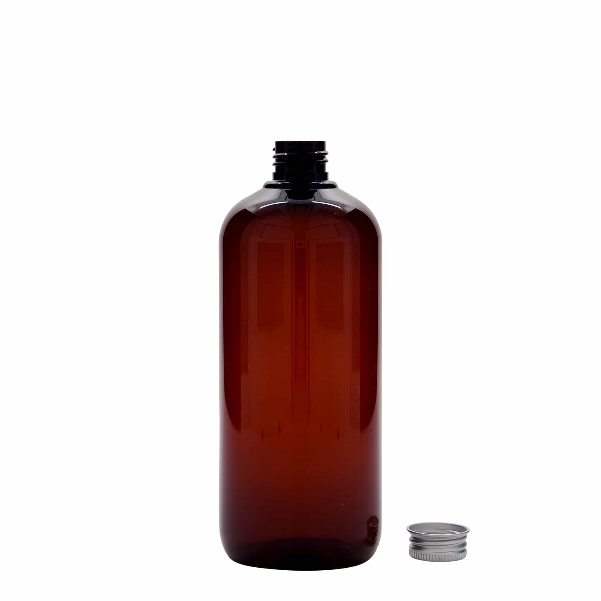 500 ml пластмасова бутилка „Victor's Best“ от рециклиран материал, PCR пластмаса, кафява, затваряне: винтова капачка 24/410