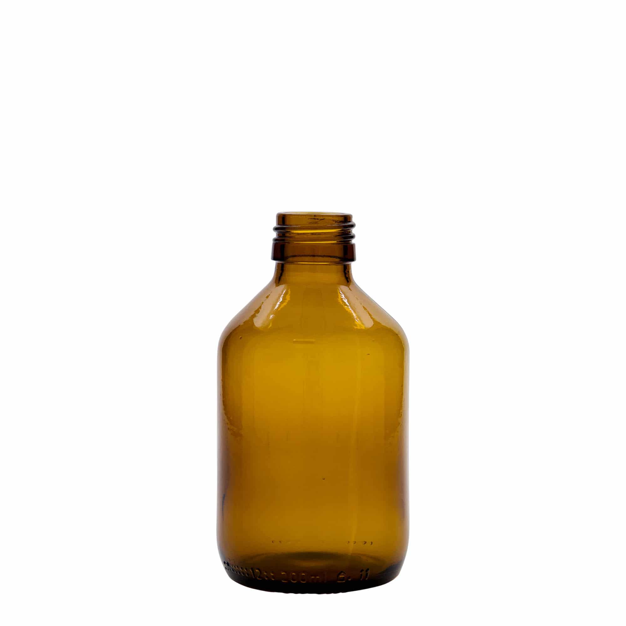 200 ml бутилка за лекарства, кафява, стъклена, затваряне: капачка PP 28 200 ml бутилка за лекарства, кафява, стъклена, затваряне: капачка PP 28
