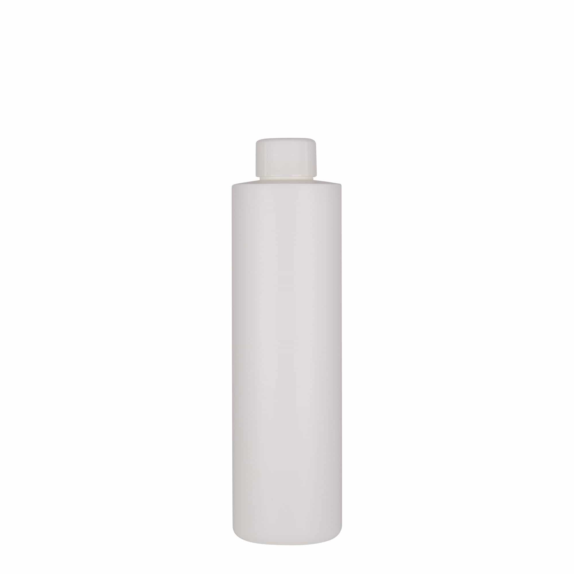 250 ml пластмасова бутилка „Pipe“, HDPE, бяла, затваряне: винтова капачка GPI 24/410