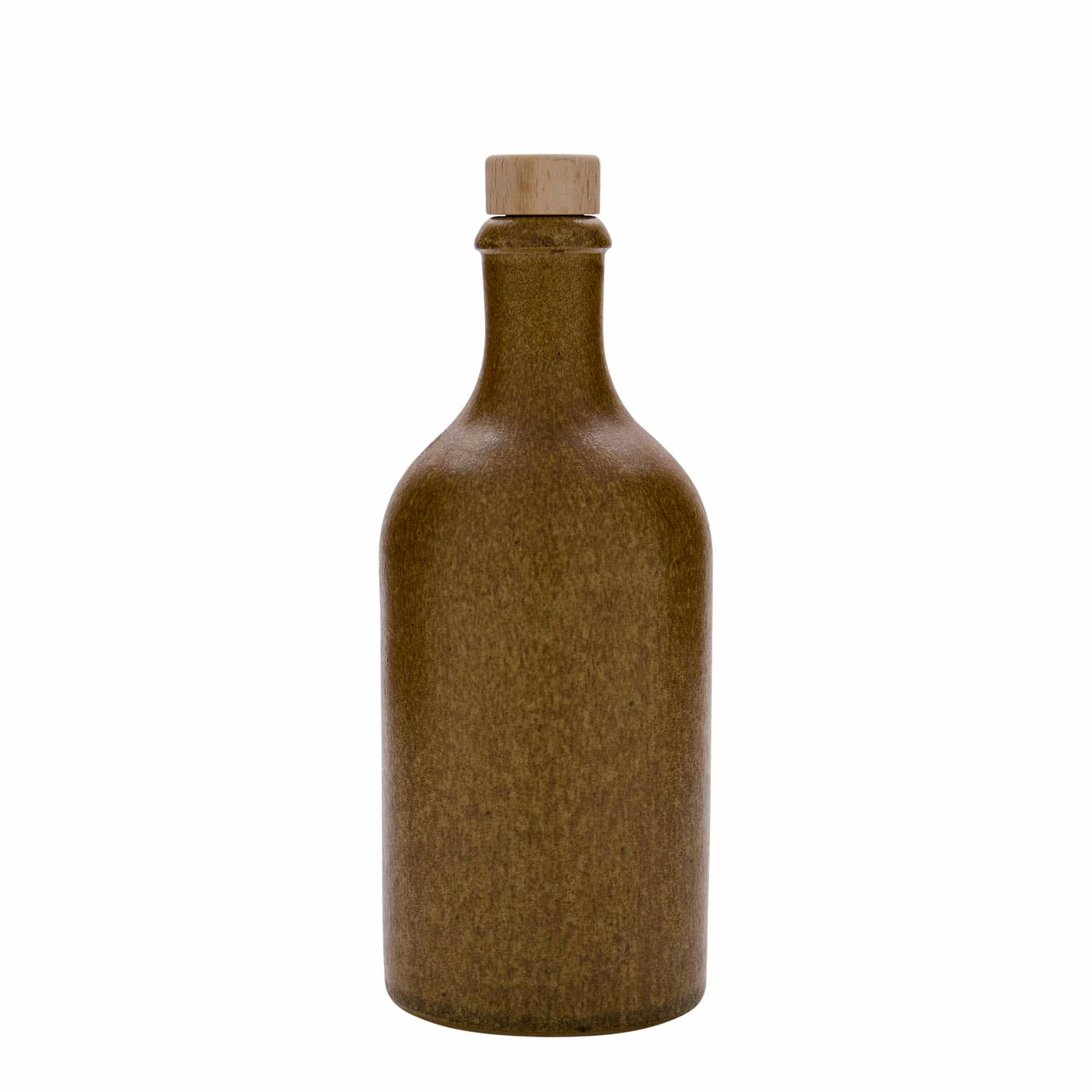 500 ml бутилка, каменна керамика, кафяво-кристална, затваряне: коркова тапа
