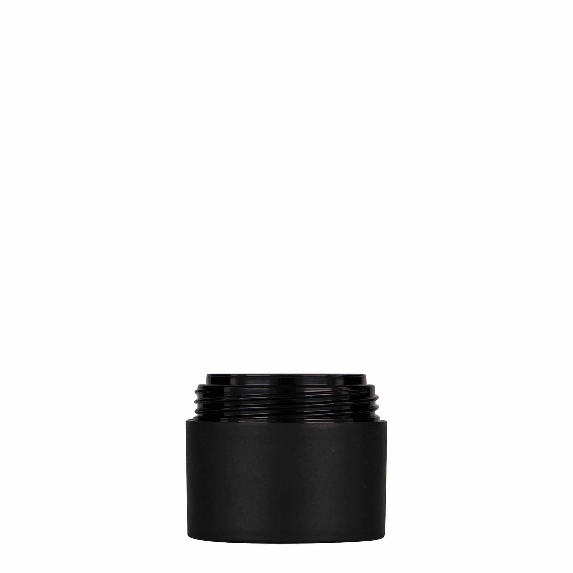 30 ml пластмасова кутия „Antonella“, PP, черна, затваряне: винтова капачка 30 ml пластмасова кутия „Antonella“, PP, черна, затваряне: винтова капачка