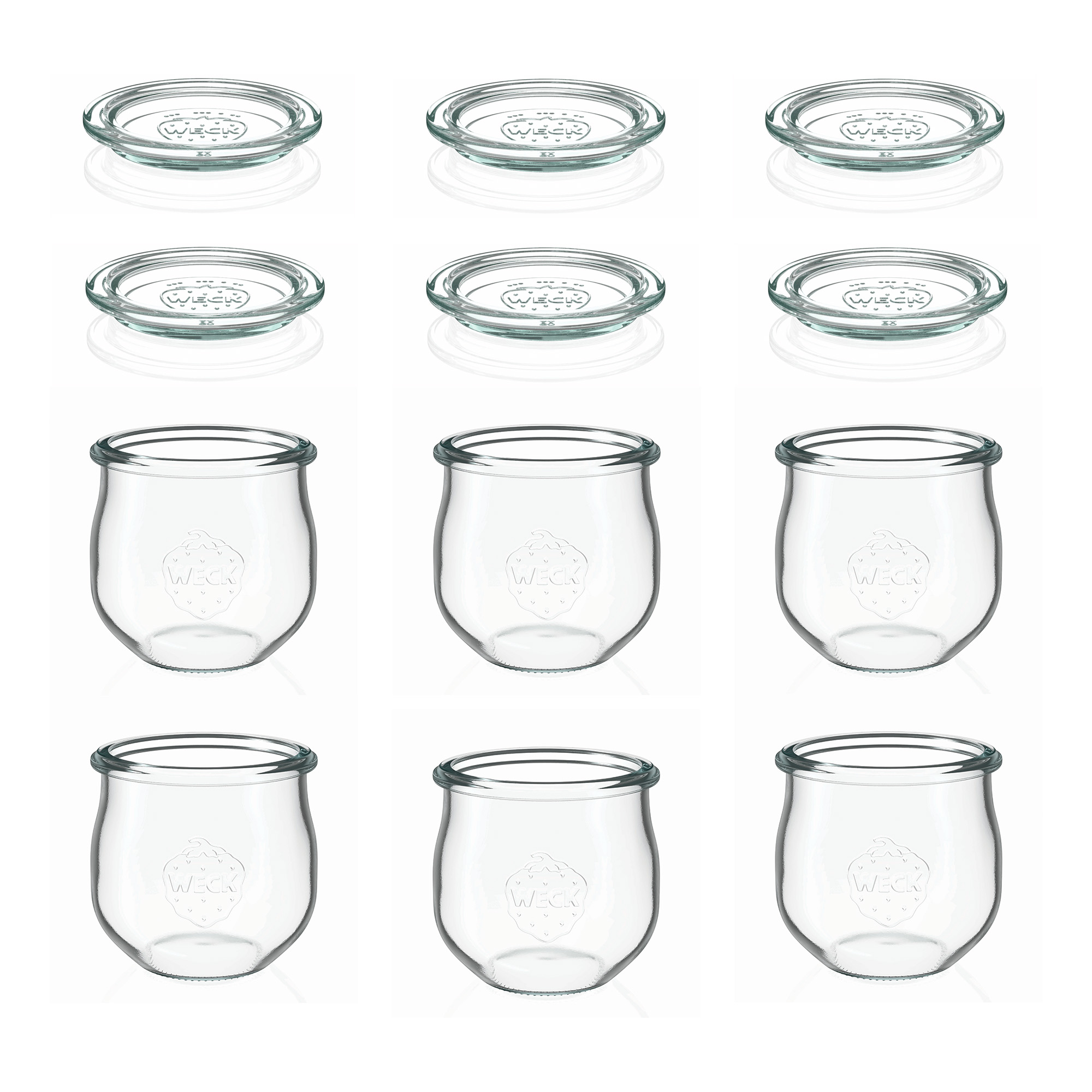 6x 370 ml WECK-чашка тип „тюлип“ със стъклен капак RR 80