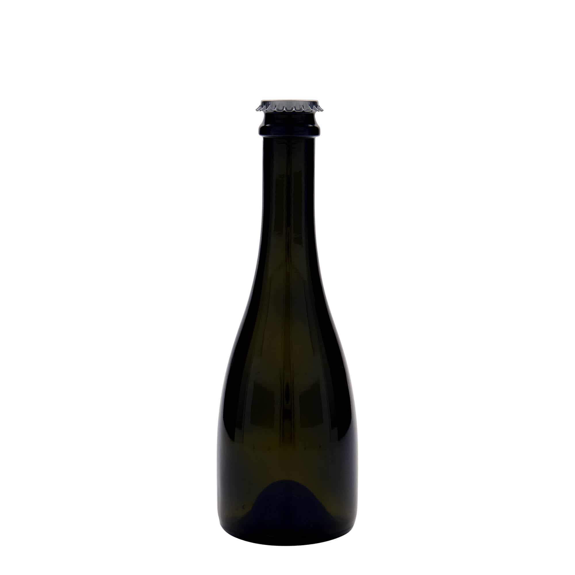 330 ml бутилка за бира/шампанско „Tosca“, стъклена, антично зелено, затваряне: метална капачка за бутилки
