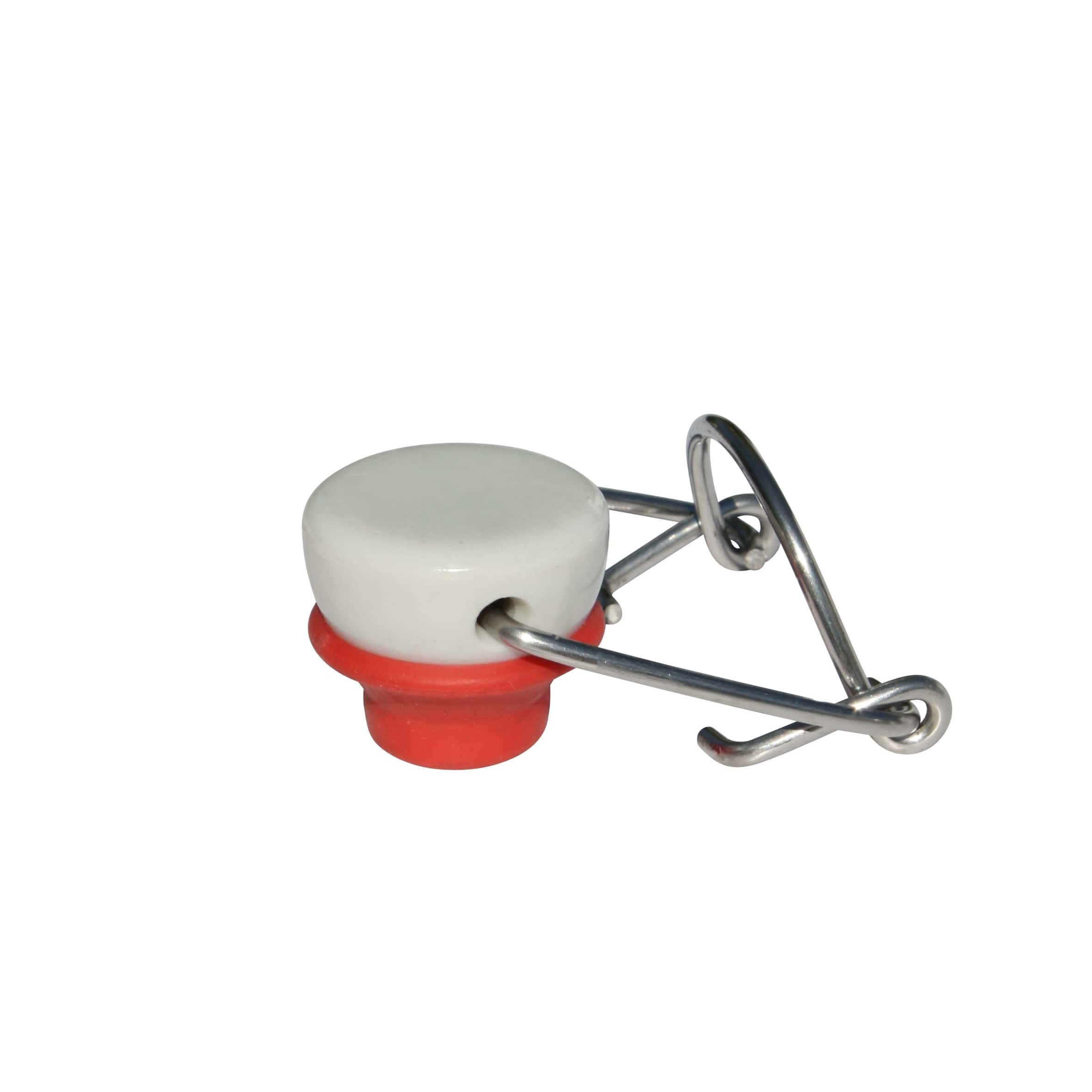 Закопчалка за ютия, специален размер, пластмаса, червено-бяла Закопчалка за ютия, специален размер, пластмаса, червено-бяла