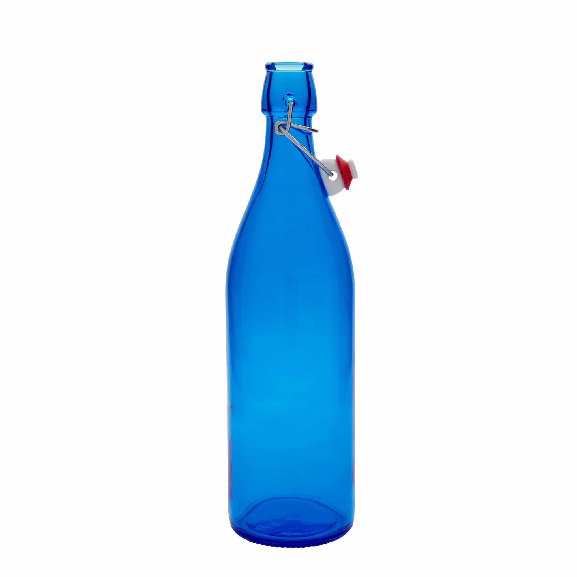 1000 ml стъклена бутилка „Giara“, синя, затваряне: тапа с клипс