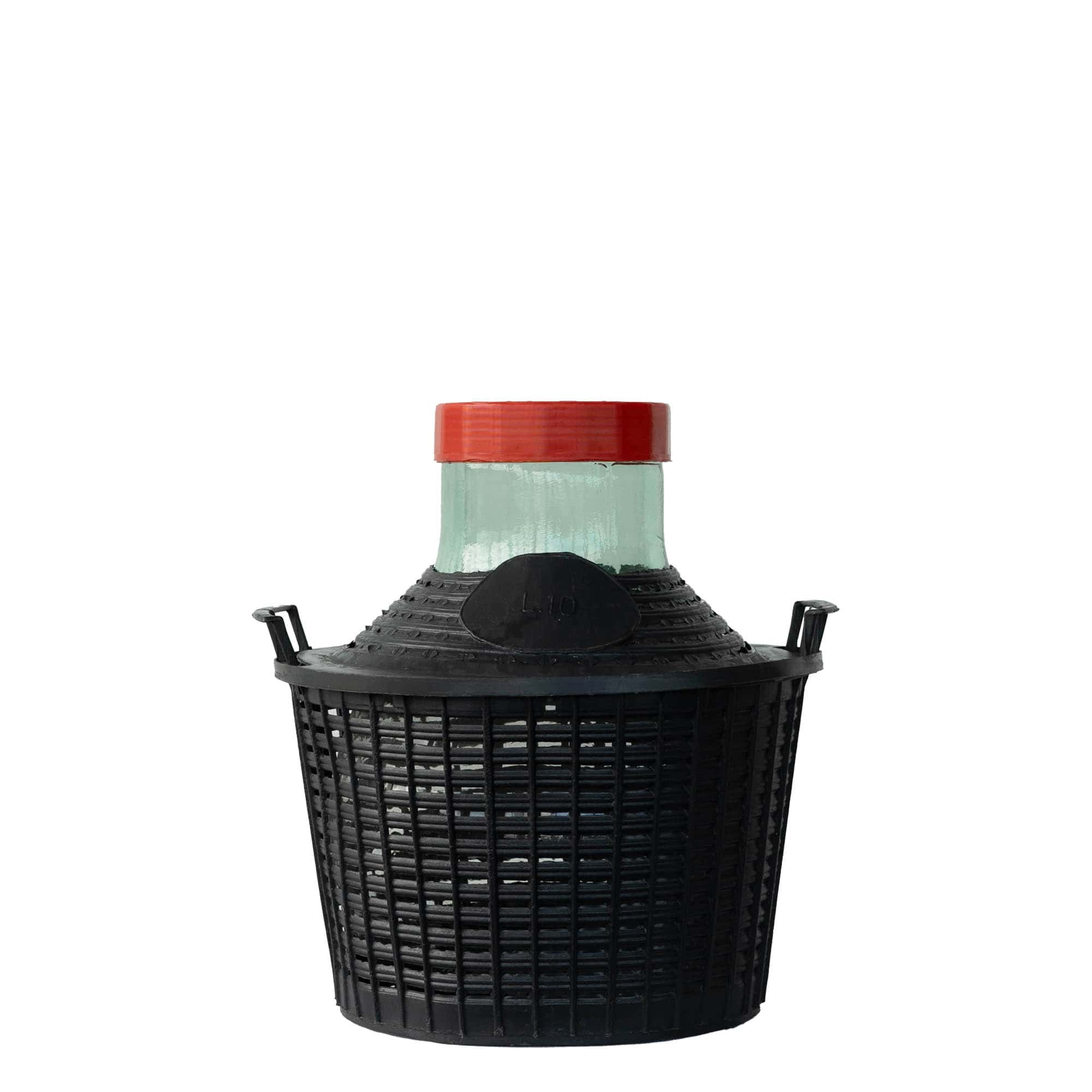 10 л бутилка с балон, широк врат, стъкло, отвор: винтова капачка