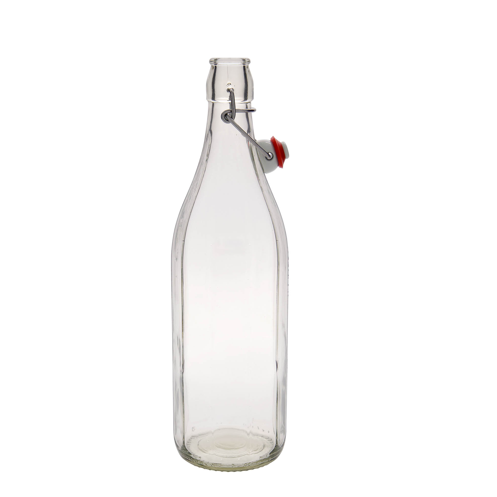 1.000 ml стъклена бутилка 'Bravo' #, десетостенна, отвор: затваряне с щипка 1.000 ml стъклена бутилка 'Bravo' #, десетостенна, отвор: затваряне с щипка