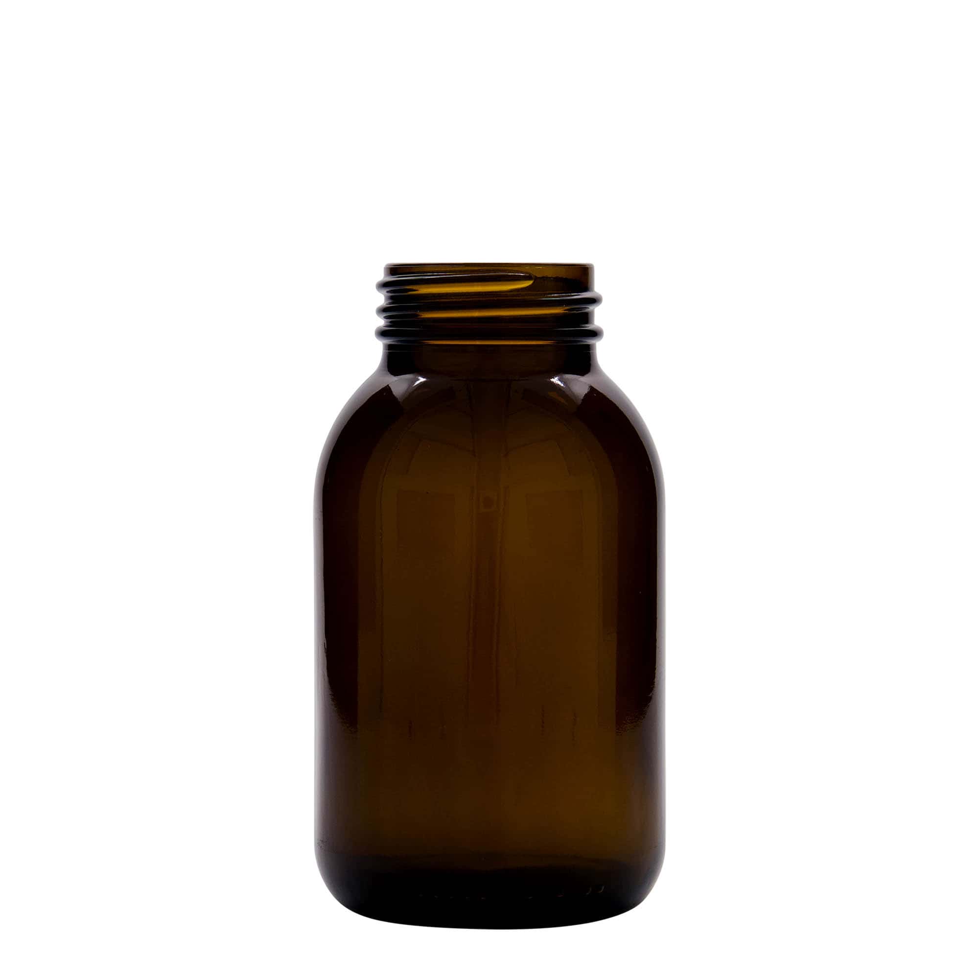 500 ml буркан с широко гърло, кафяв, затваряне: винтова капачка с резба DIN 55
