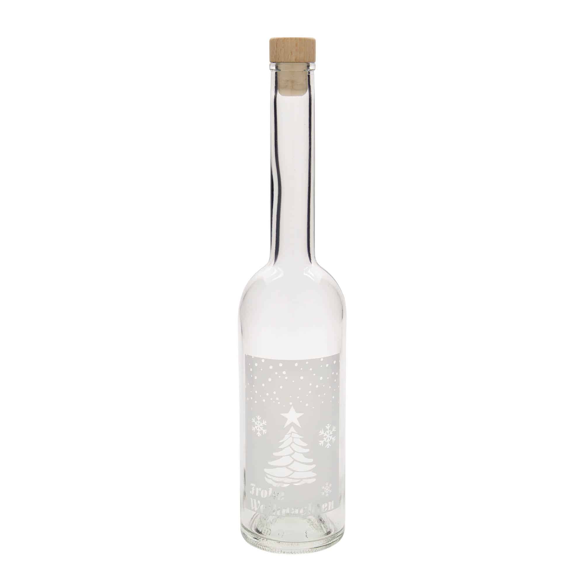 500 ml стъклена бутилка „Опера“, мотив: Бяла Коледа, затваряне: коркова тапа