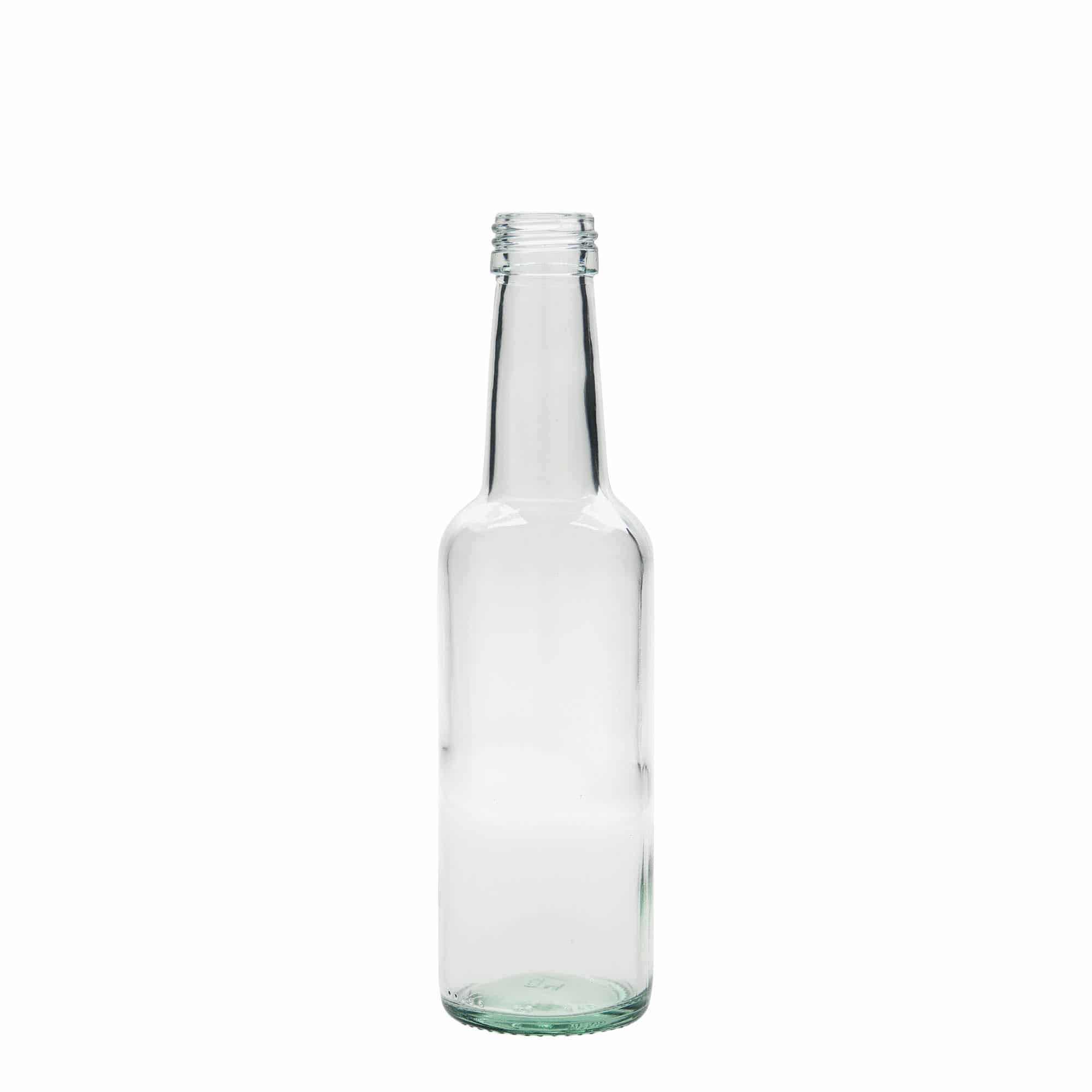 250 ml стъклена бутилка с право гърло, затваряне: капачка PP 28