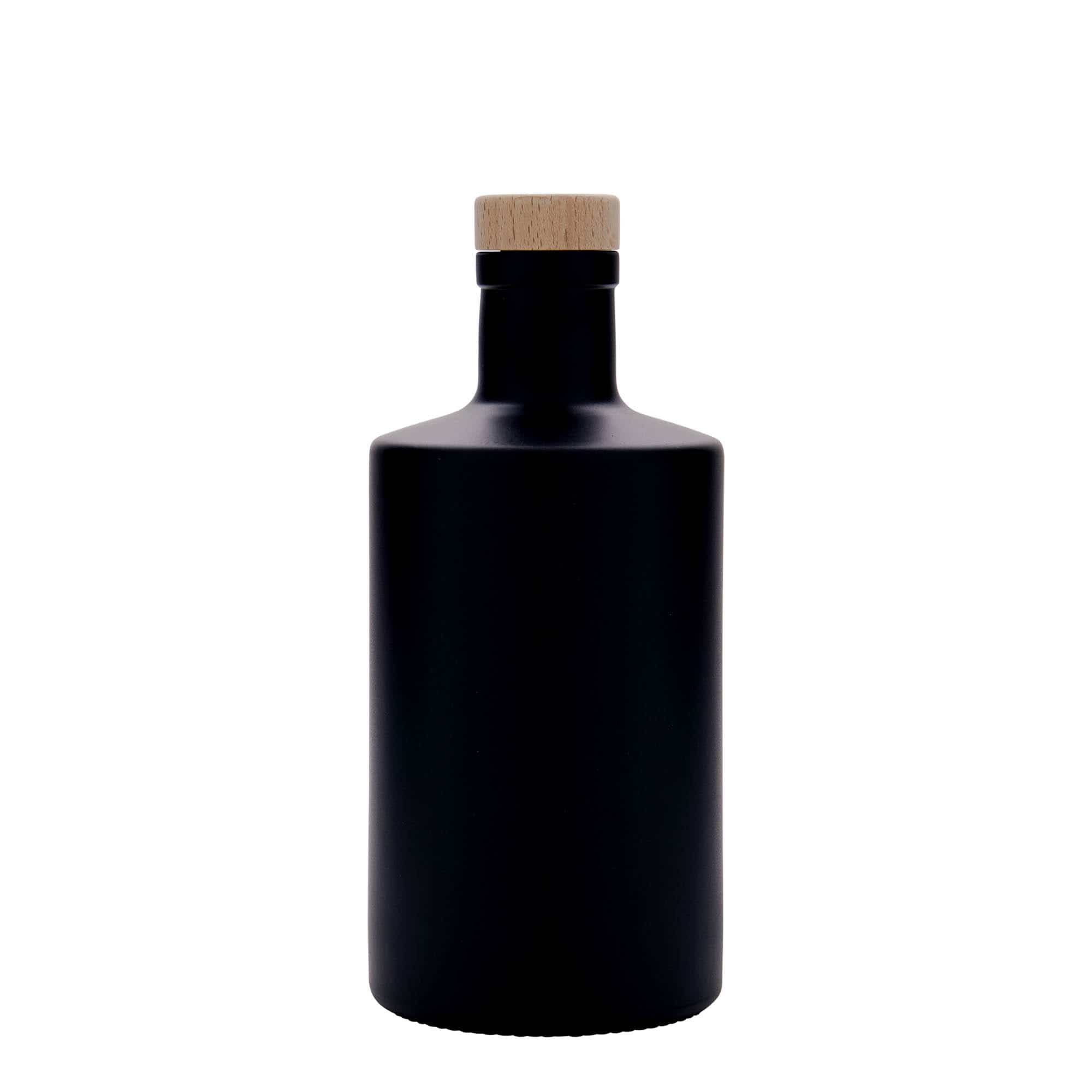 500 ml стъклена бутилка „Caroline“, черна, затваряне: коркова тапа