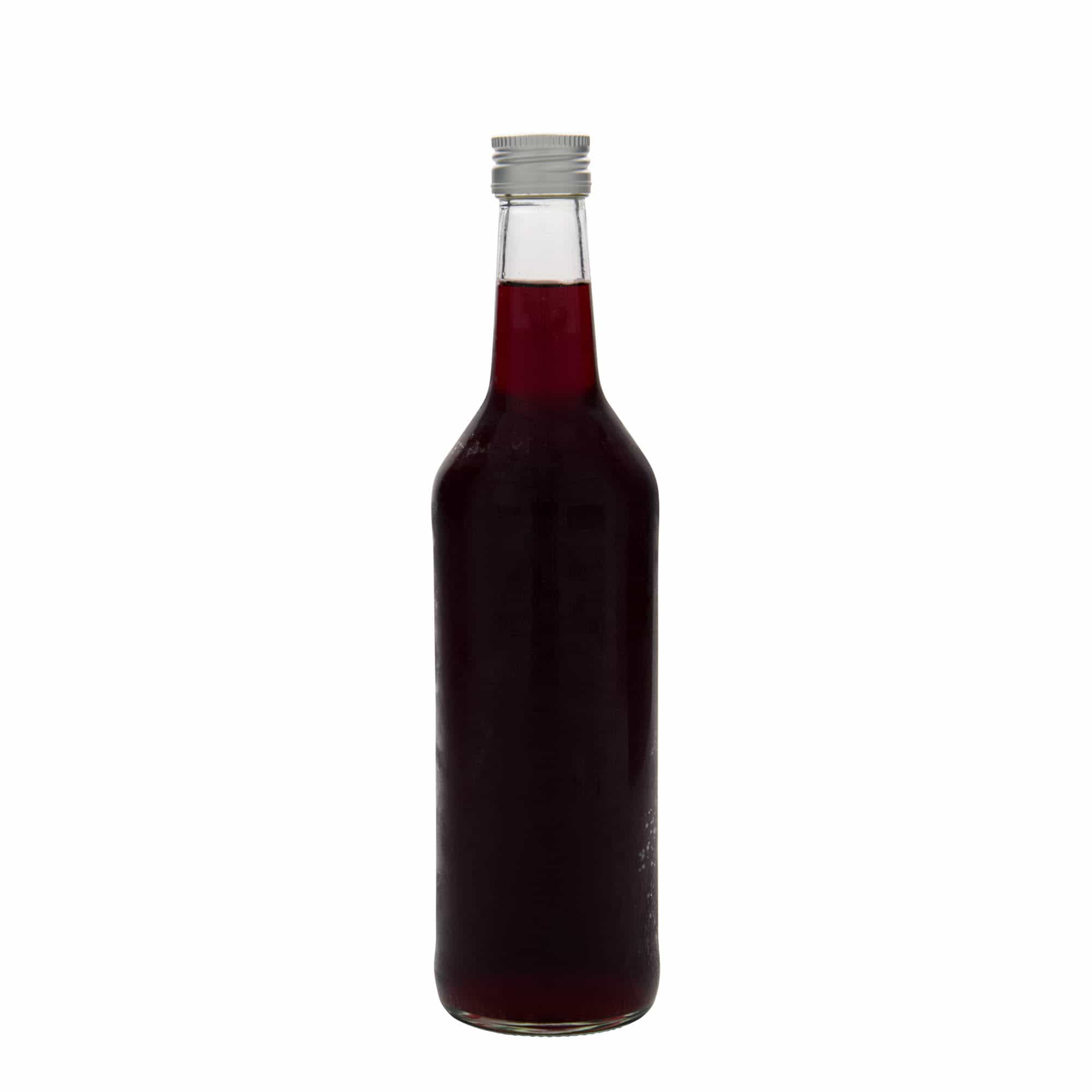500 ml стъклена бутилка с право гърло, затваряне: капачка PP 28