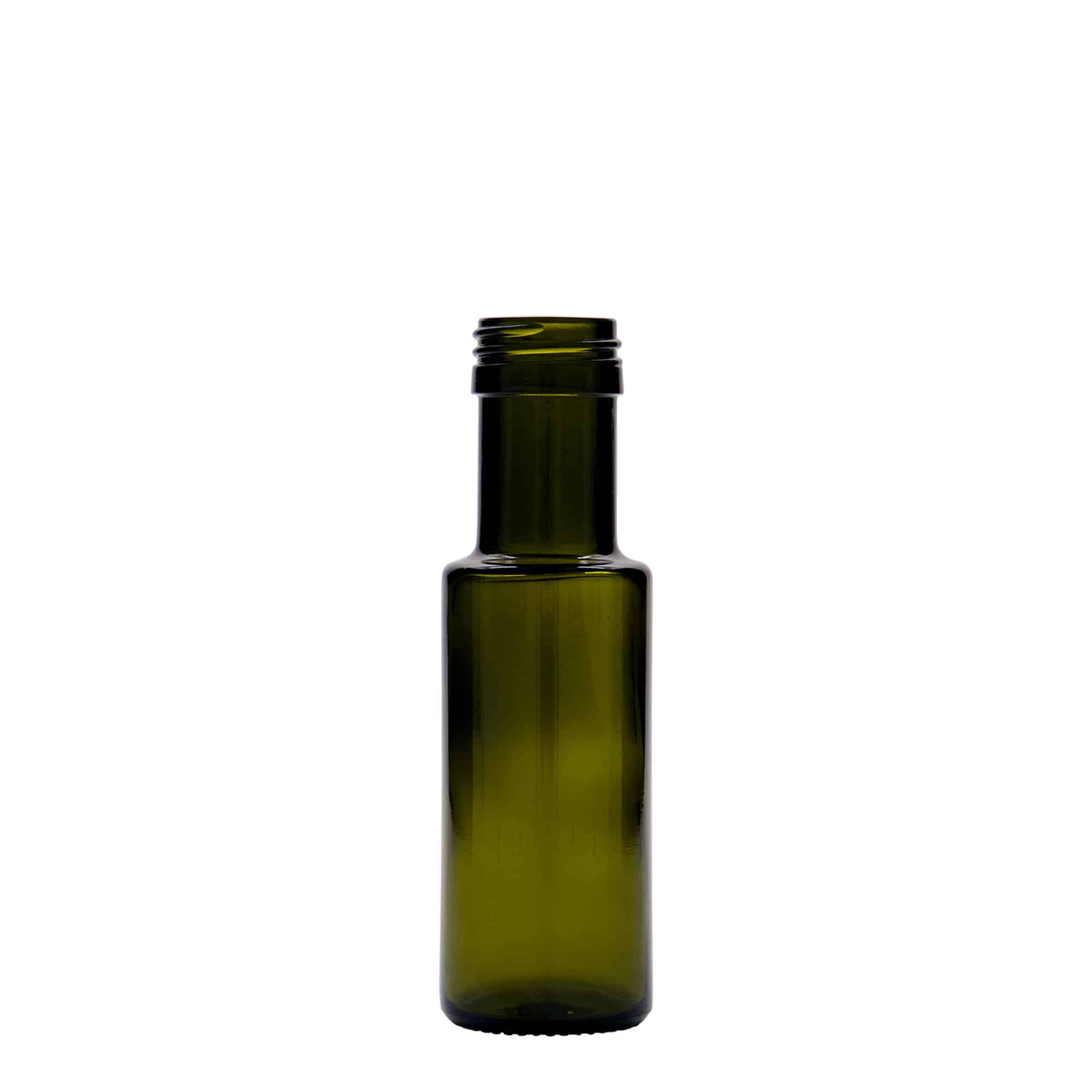 100 ml стъклена бутилка „Dorica“, антично зелено, затваряне: капачка PP 31,5 100 ml стъклена бутилка „Dorica“, антично зелено, затваряне: капачка PP 31,5