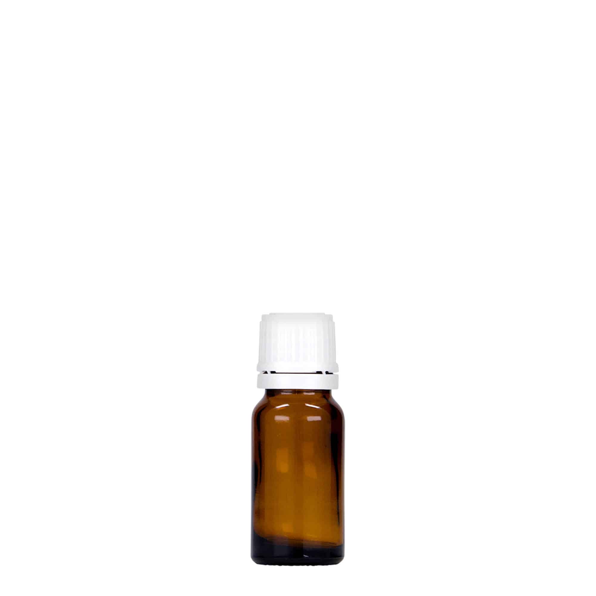 10 ml бутилка за лекарства, стъклена, кафява, затваряне: винтова капачка с резба DIN 18