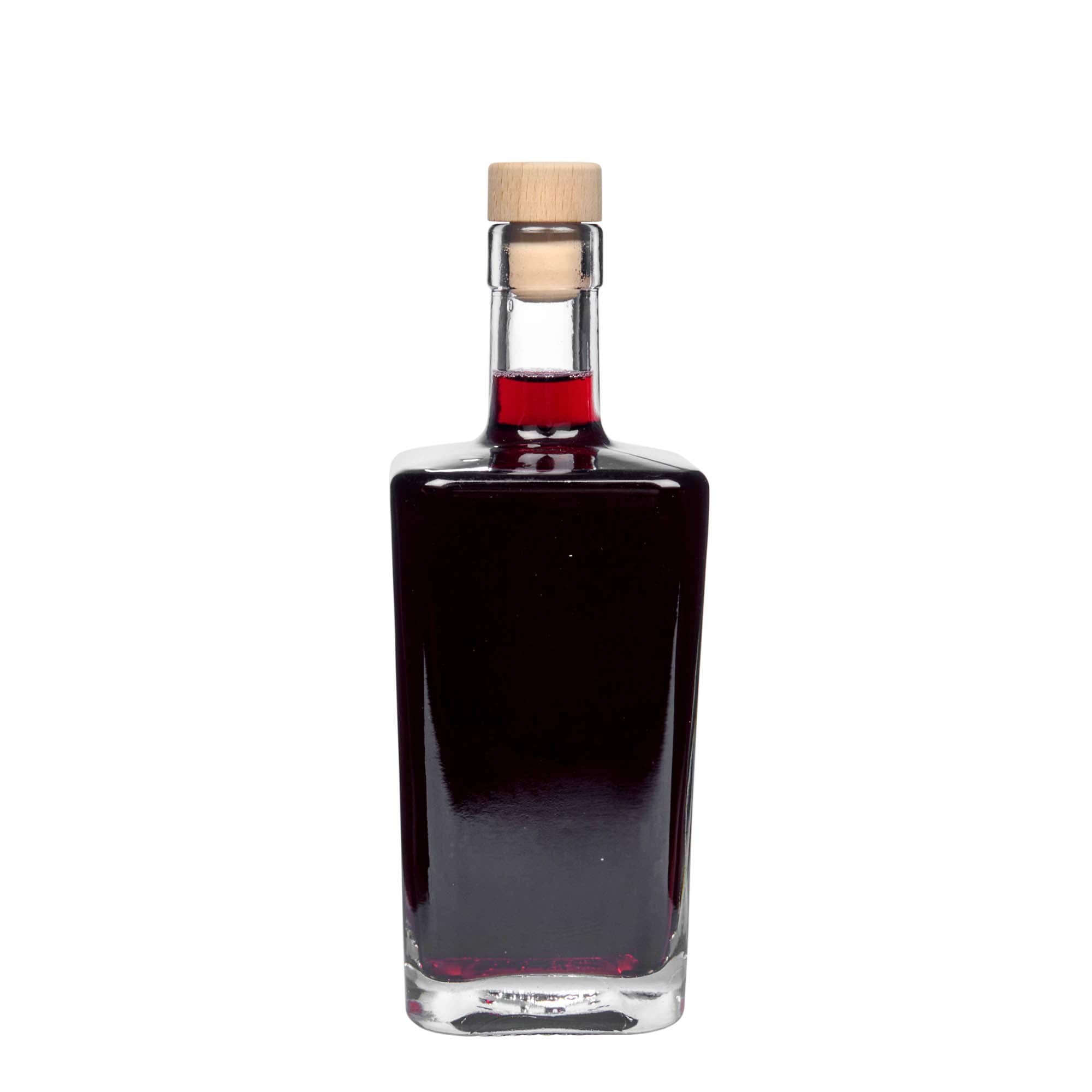 500 ml стъклена бутилка „Коледа“, квадратна, затваряне: коркова тапа