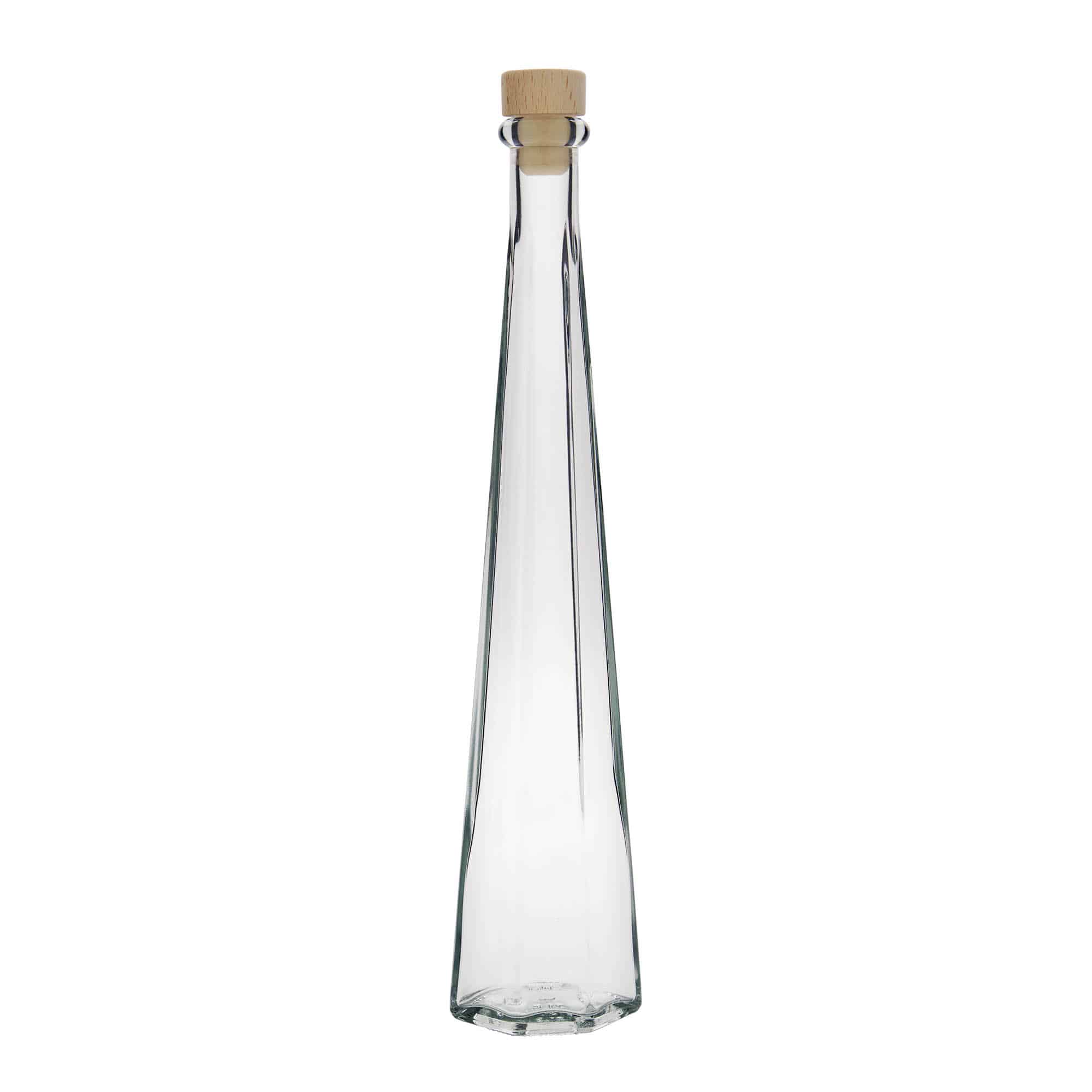 200 ml стъклена бутилка „Dama Sexta“, шестоъгълна, затваряне: коркова тапа