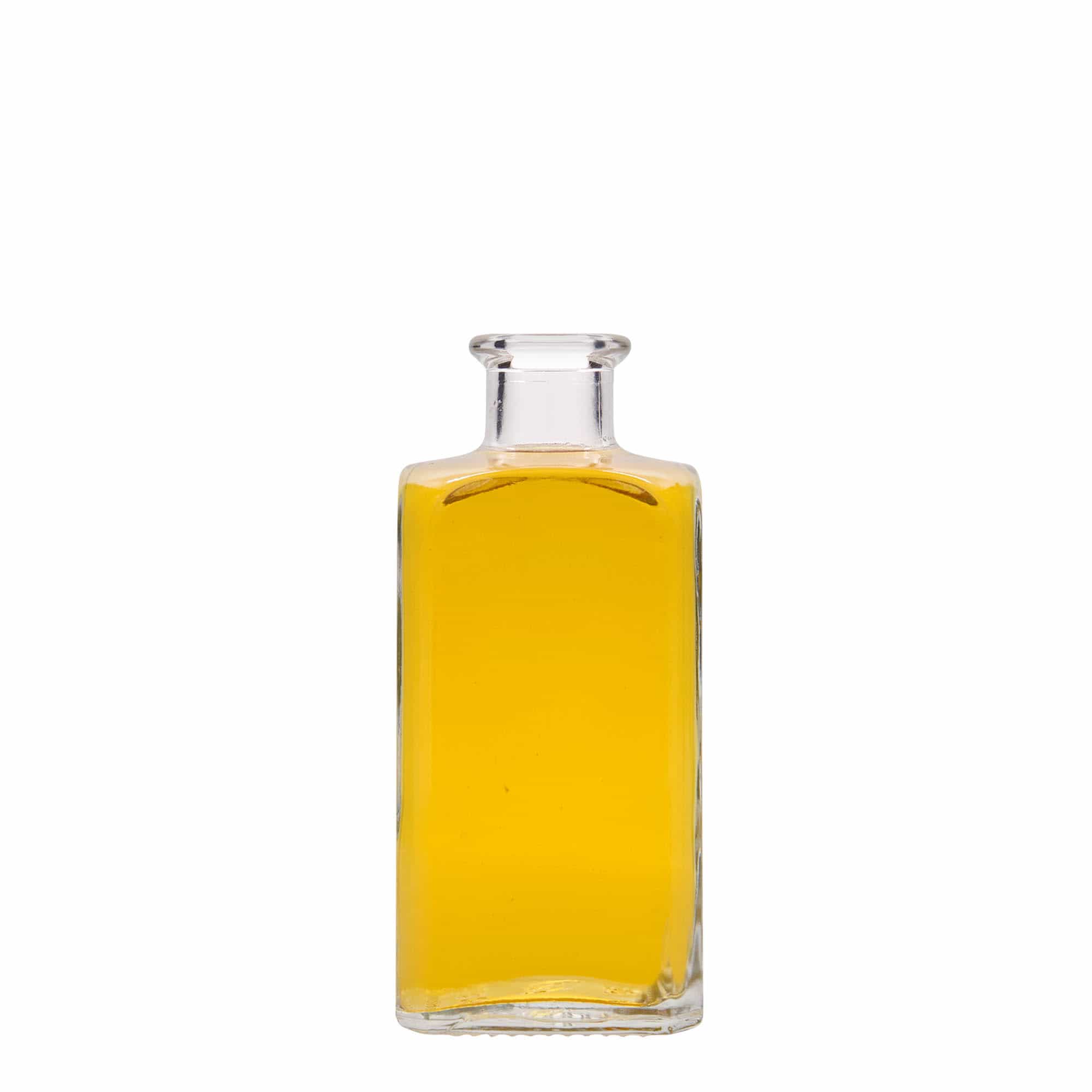 250 ml стъклена аптекарска бутилка „Carré“, квадратна, затваряне: коркова тапа