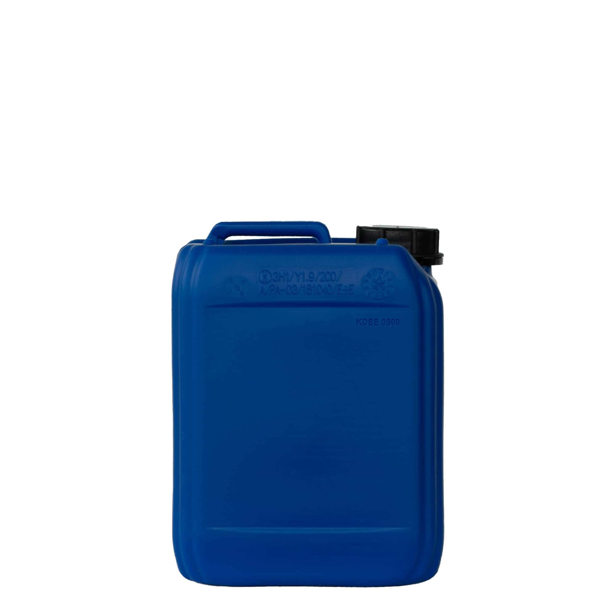 5 l бидон, правоъгълен, HDPE пластмаса, син, затваряне: ND 55