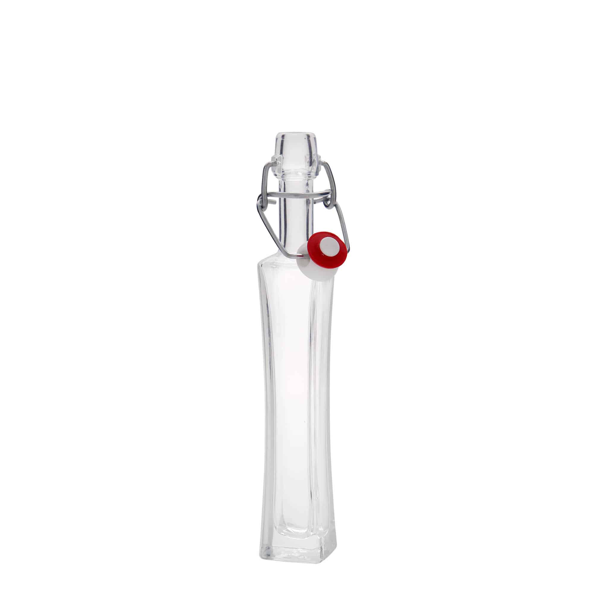 40 ml стъклена бутилка „Koko“, квадратна, затваряне: тапа с клипс