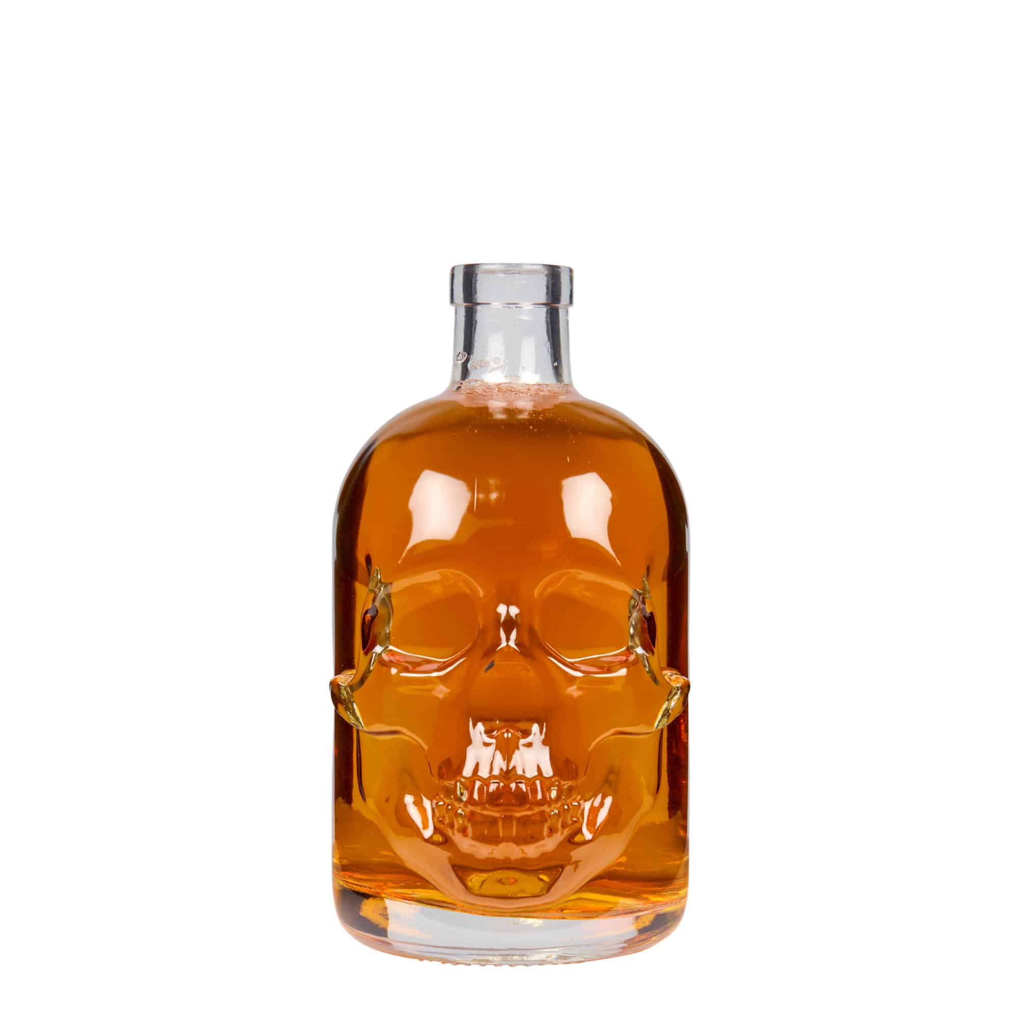 500 ml стъклена бутилка „Череп“, затваряне: коркова тапа