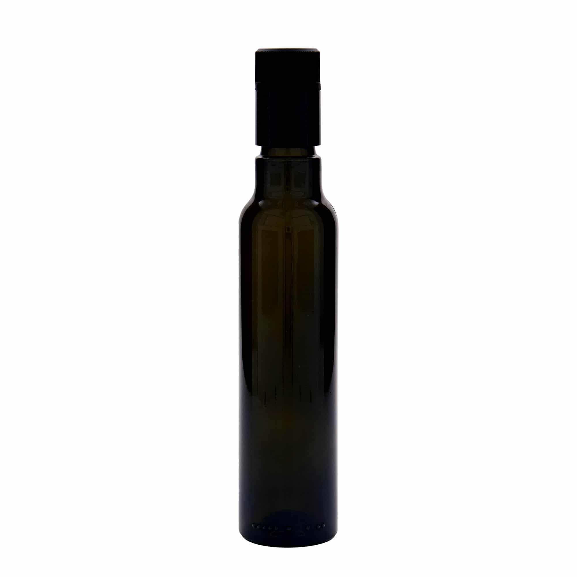 250 ml бутилка за оцет/олио „Willy New“, стъклена, антично зелено, затваряне: без възможност за повторно пълнене
