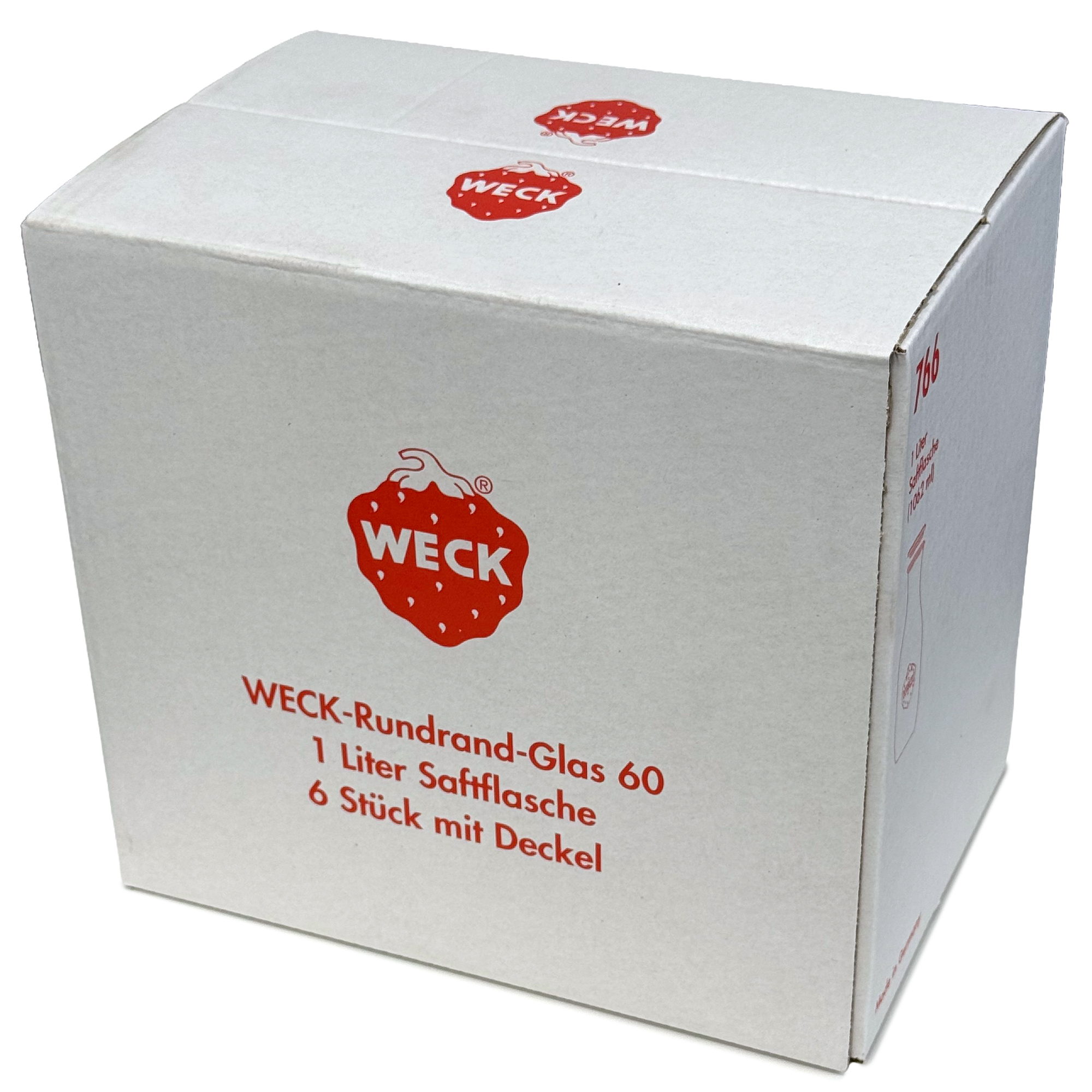 6x 1000 ml бутилка за сок WECK със стъклен капак RR 60