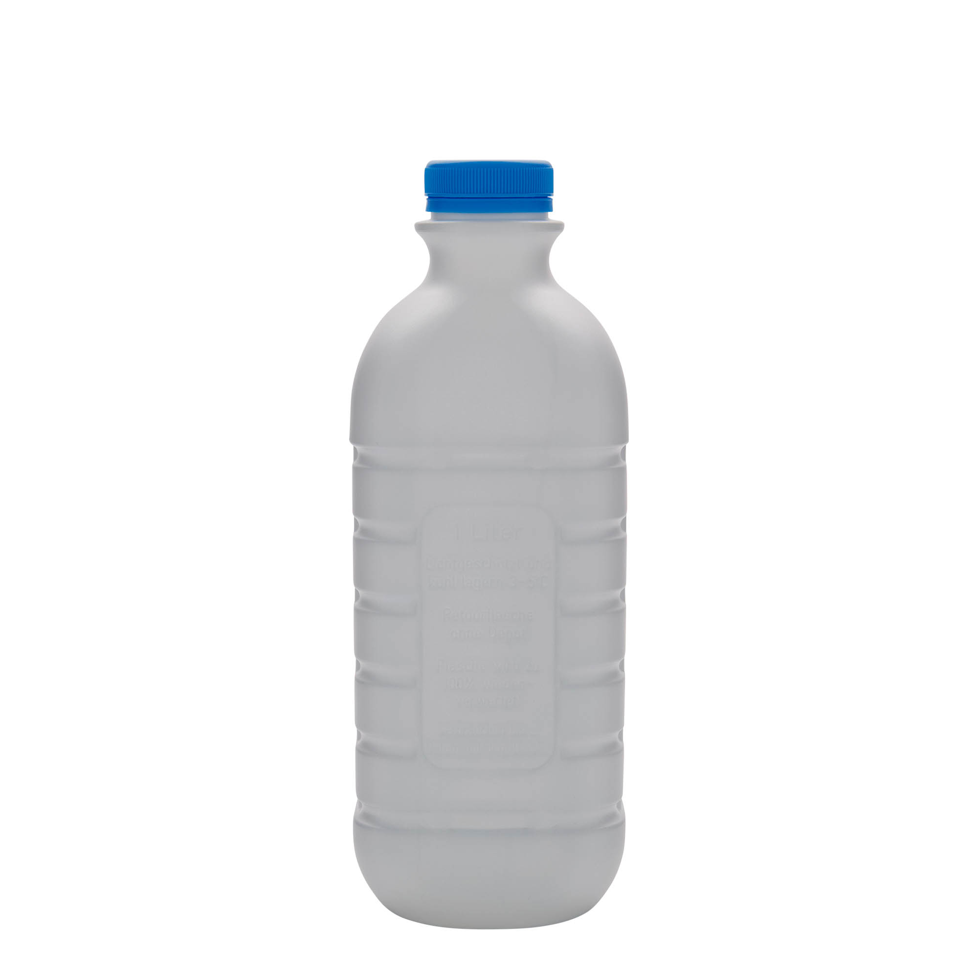 1.000 мл бутилка за мляко, правоъгълна, HDPE пластмаса, бяла, отвор: PEHD40