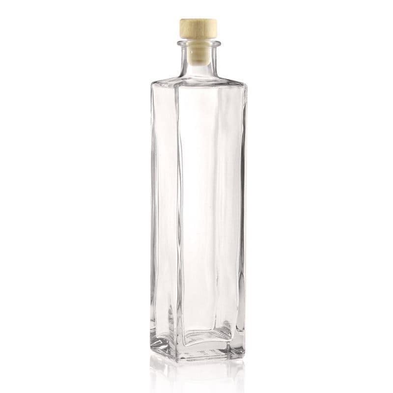 500 ml стъклена бутилка „Rafaello“, квадратна, черна, затваряне: коркова тапа