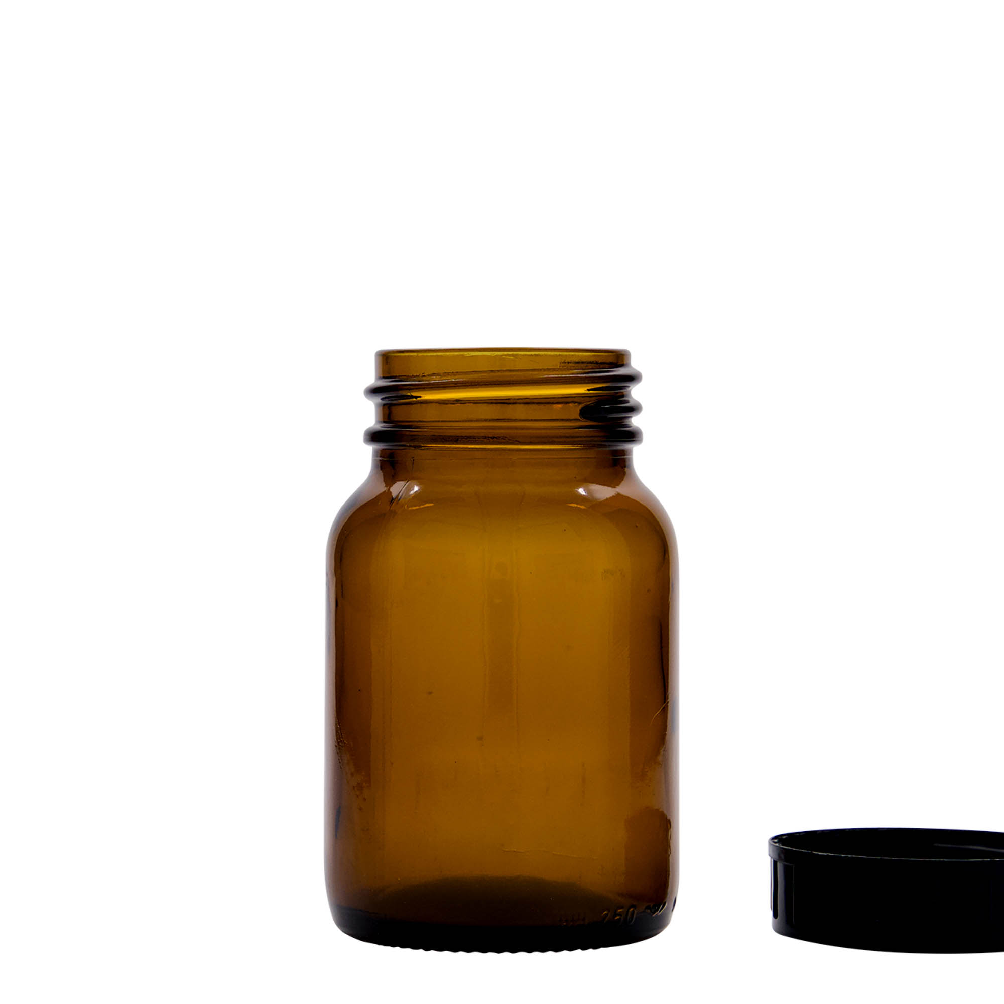 250 мл буркан с широко гърло, кафяв, отвор: DIN 55 250 мл буркан с широко гърло, кафяв, отвор: DIN 55