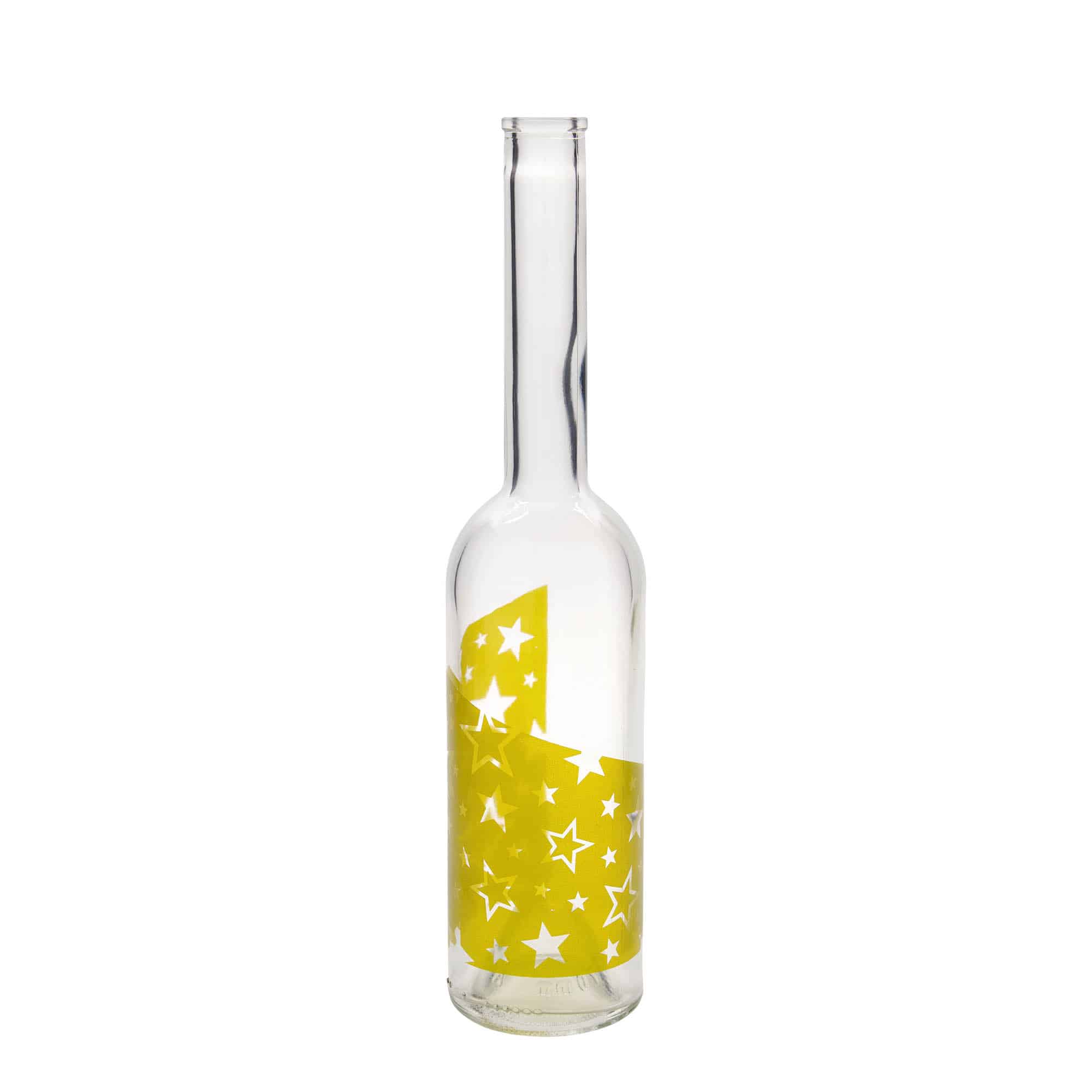 500 ml стъклена бутилка „Опера“, мотив: златни звезди, затваряне: коркова тапа 500 ml стъклена бутилка „Опера“, мотив: златни звезди, затваряне: коркова тапа