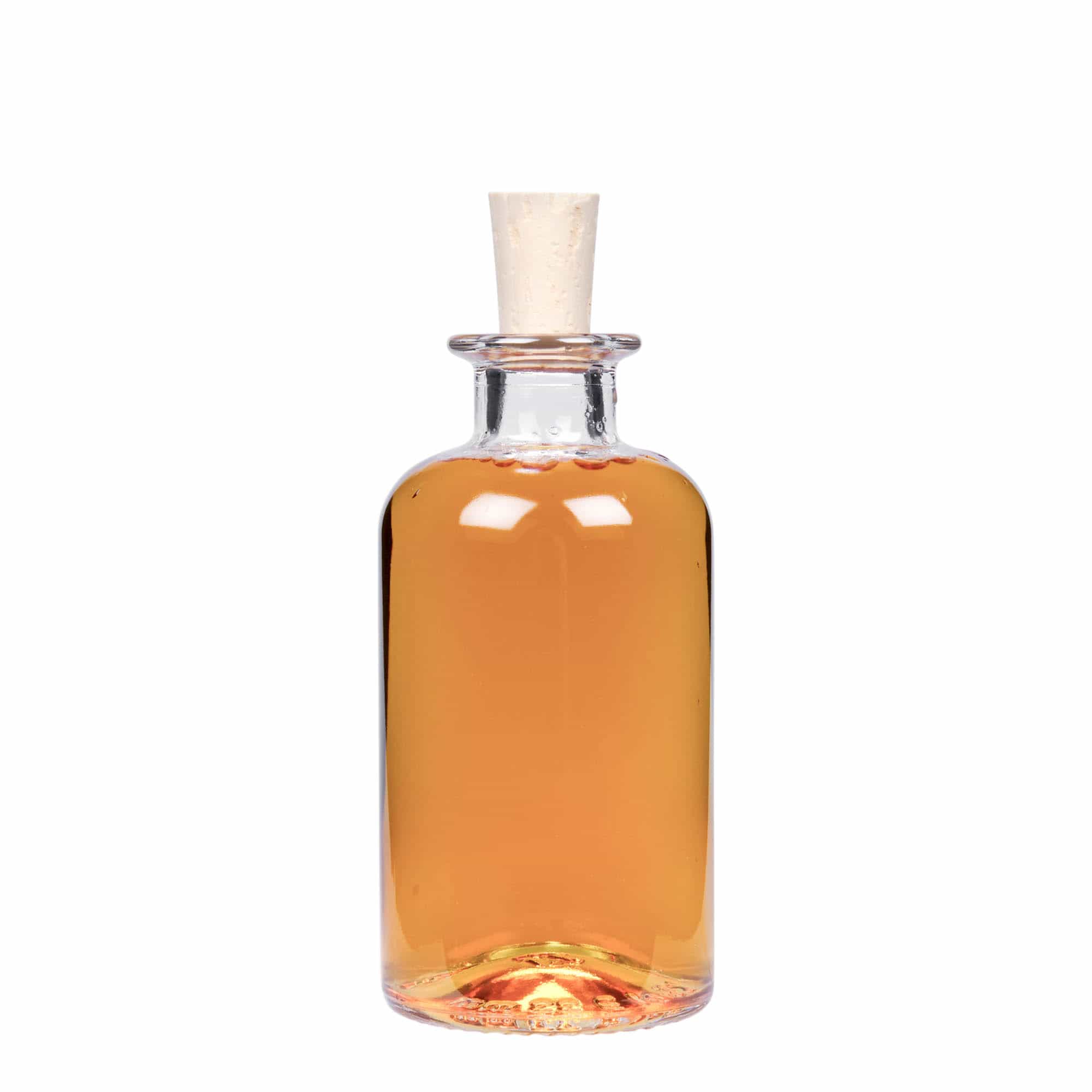 250 ml стъклена аптекарска бутилка, затваряне: коркова тапа