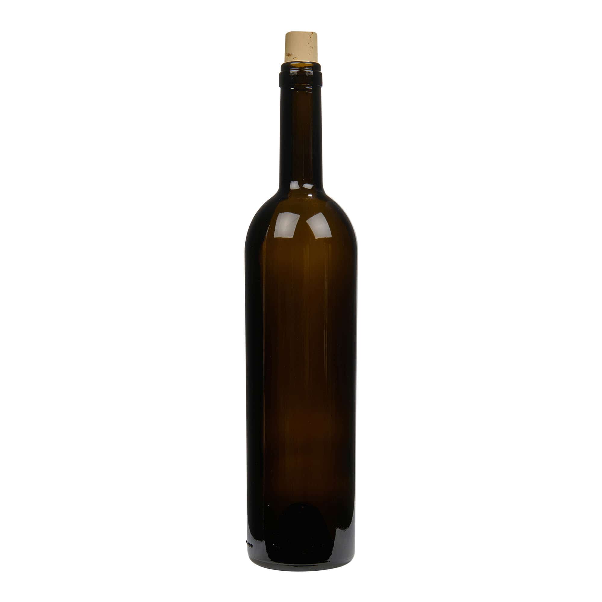 750 ml бутилка за вино „Liberty“, антично зелено, затваряне: коркова тапа