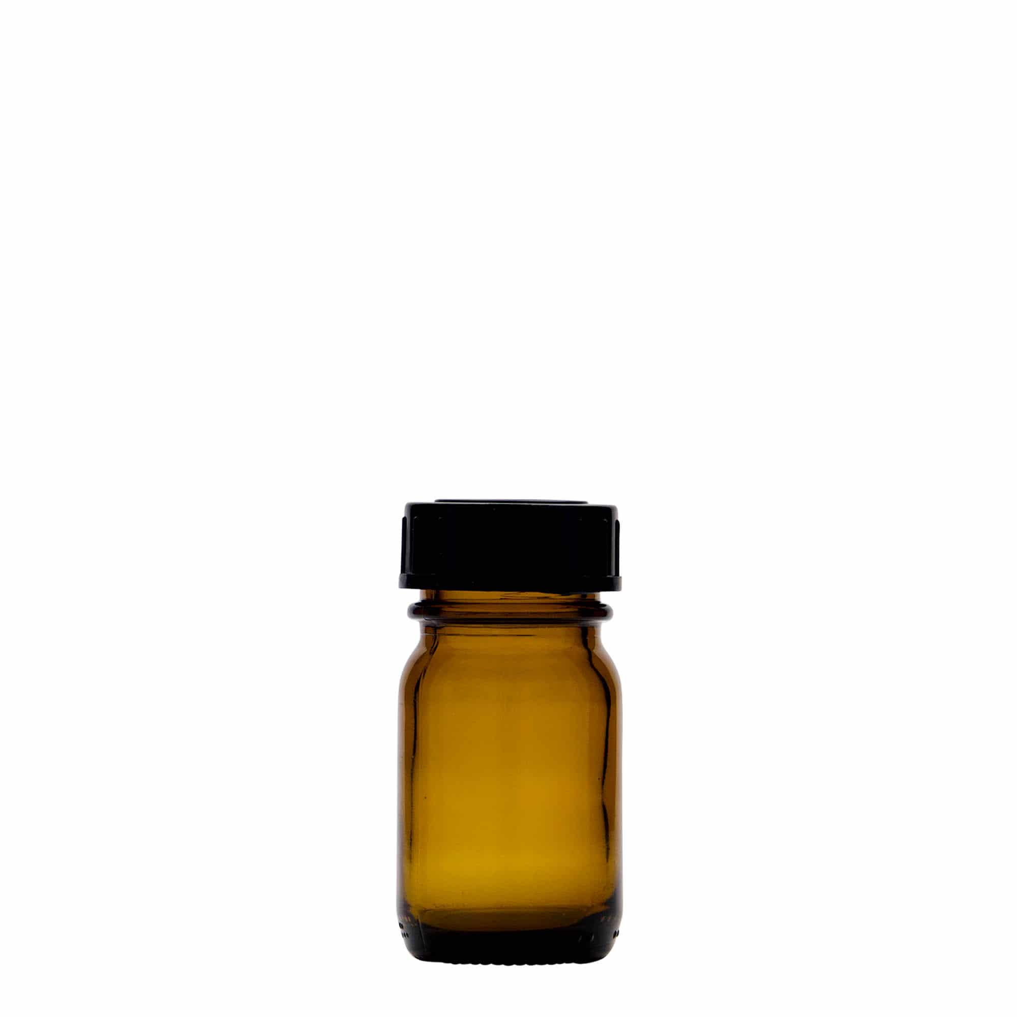 30 ml буркан с широко гърло, кафяв, затваряне: винтова капачка с резба DIN 32