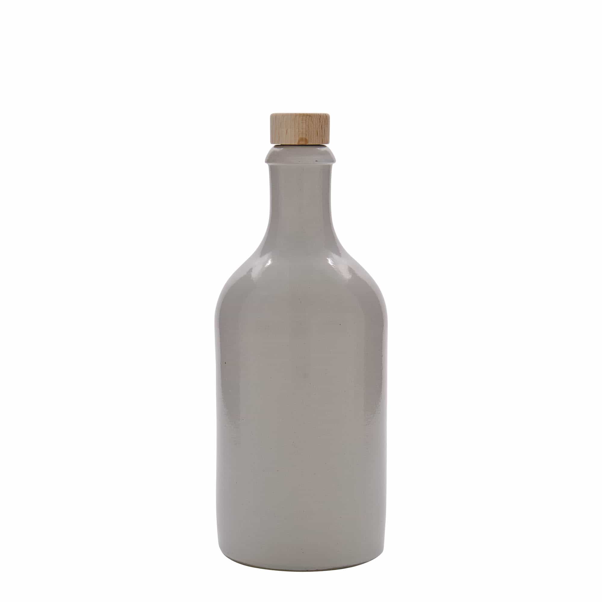 500 ml бутилка, каменна керамика, бяла, затваряне: коркова тапа
