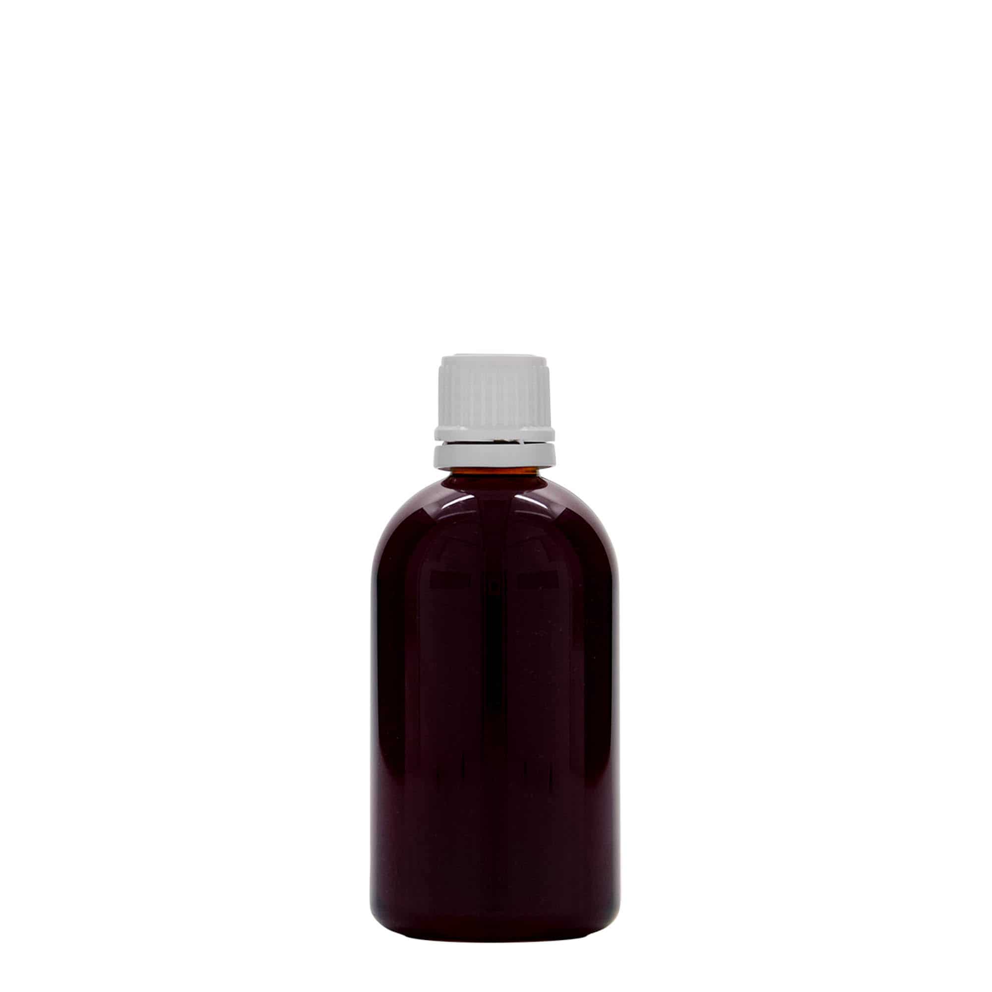 100 ml PET бутилка за лекарства „Easy Living“, пластмасова, затваряне: винтова капачка с резба DIN 18