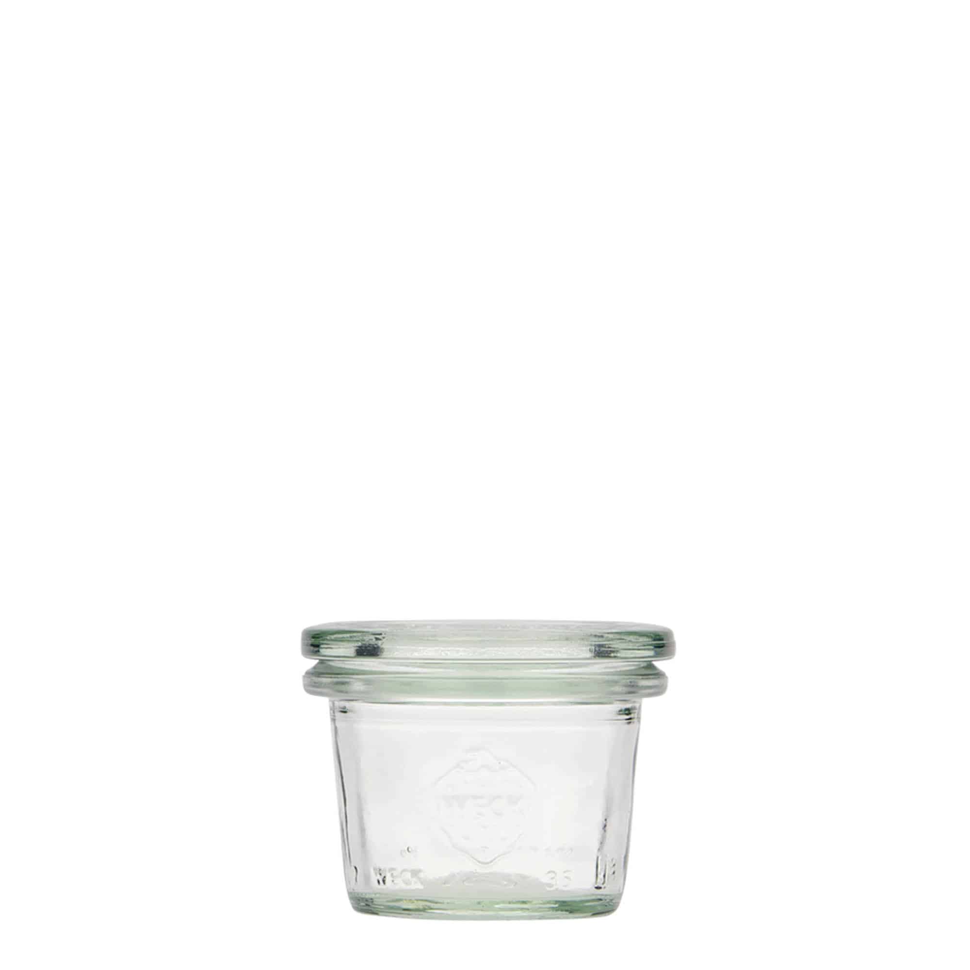 35 ml буркан с широк отвор WECK, затваряне: заоблен ръб
