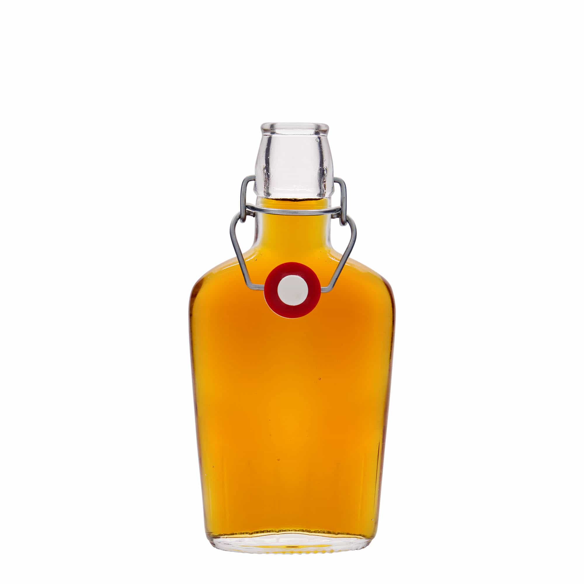 250 ml стъклена бутилка „Fiaschetta“, овална, затваряне: тапа с клипс