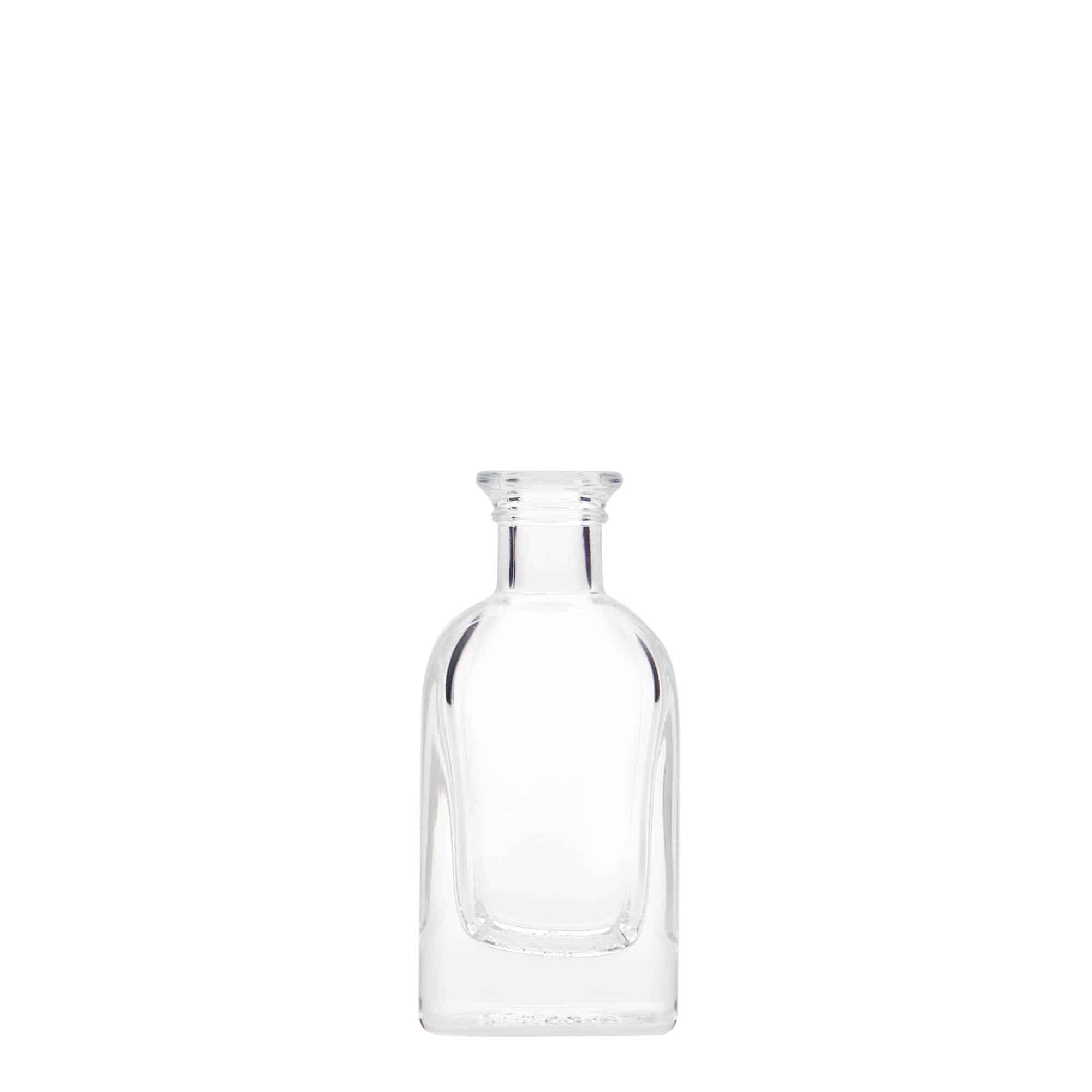 40 ml стъклена аптекарска бутилка „Carré“, квадратна, затваряне: коркова тапа