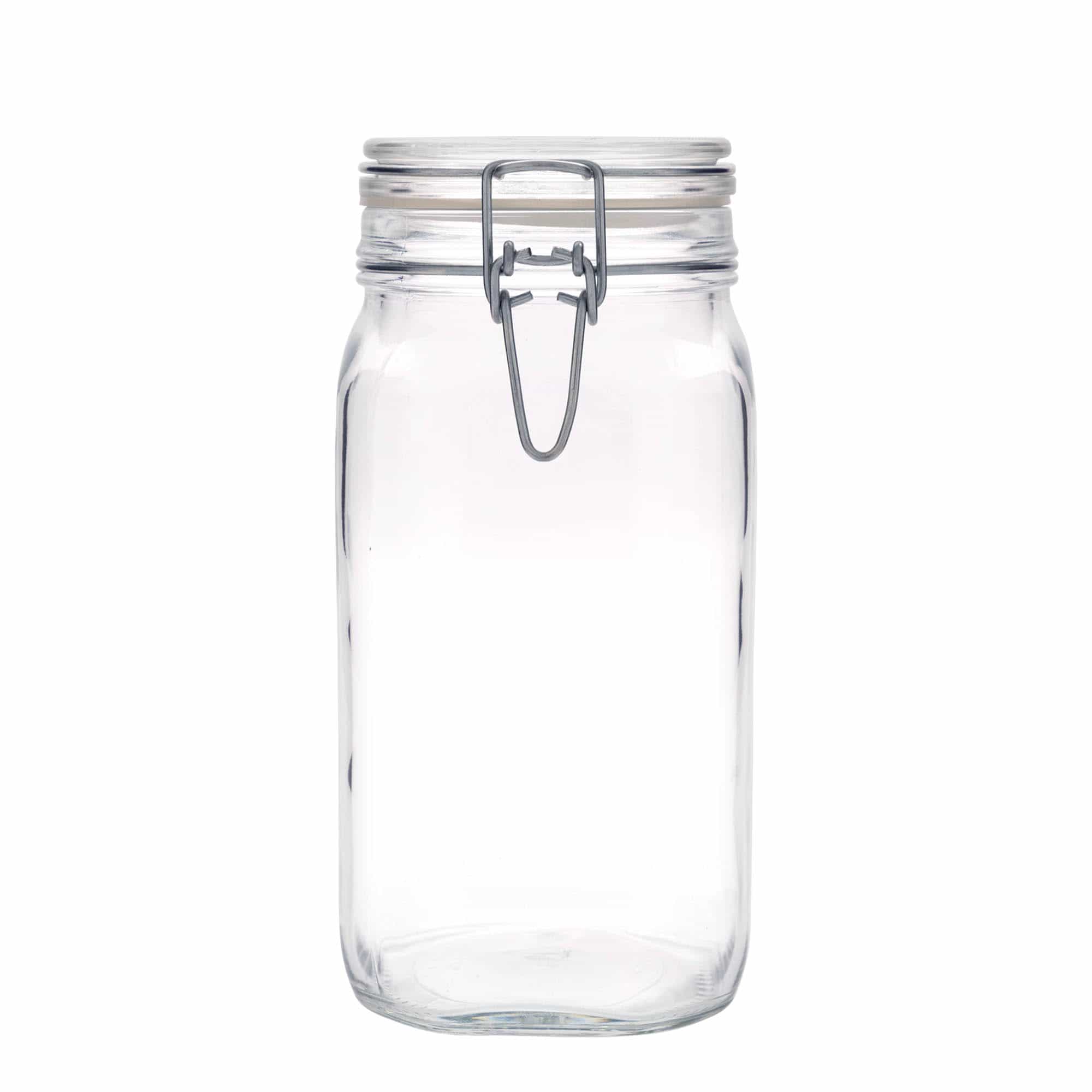 1500 ml буркан с клипс „Fido“, квадратен, затваряне: капак с клипс