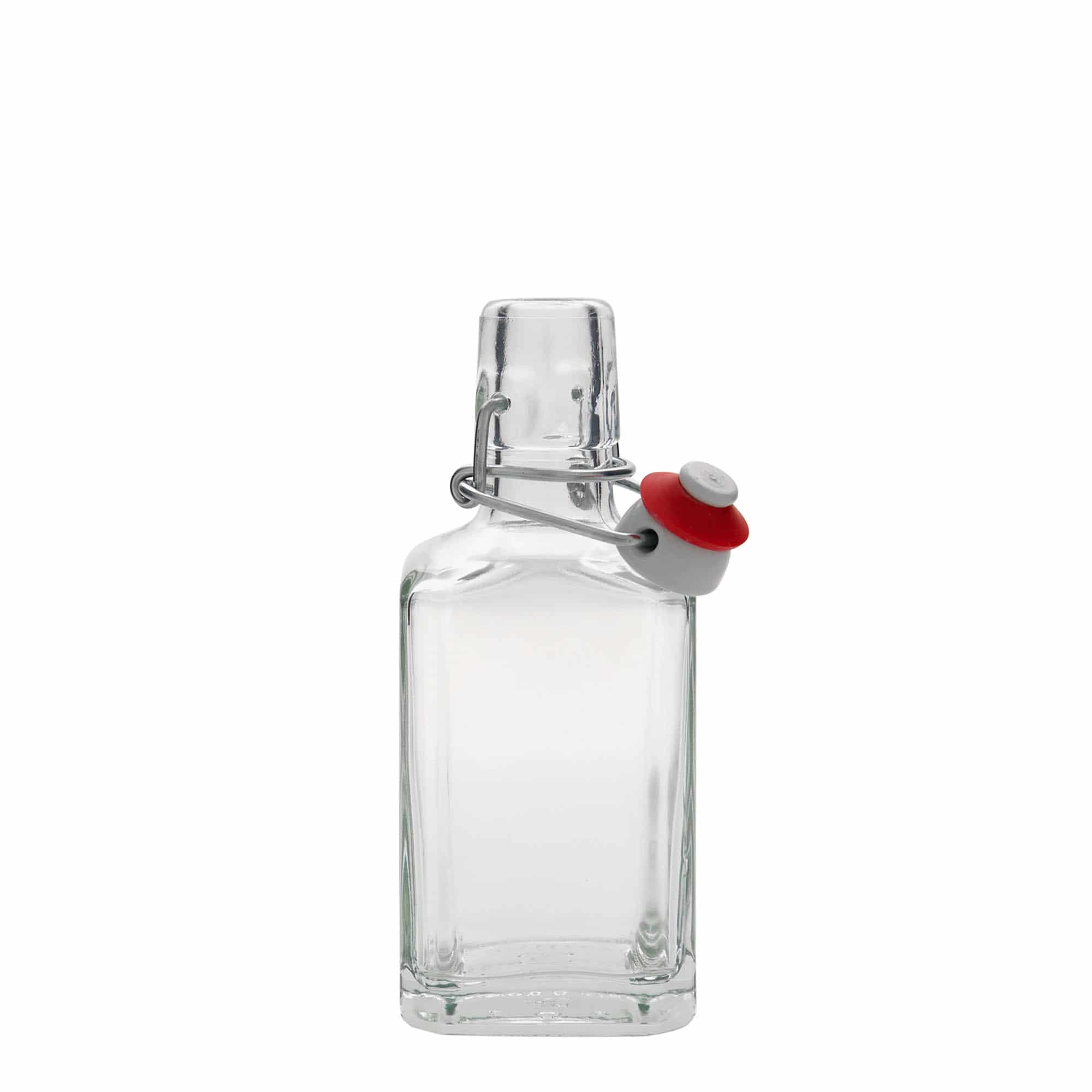 250 ml стъклена бутилка „Rialto“, квадратна, затваряне: тапа с клипс