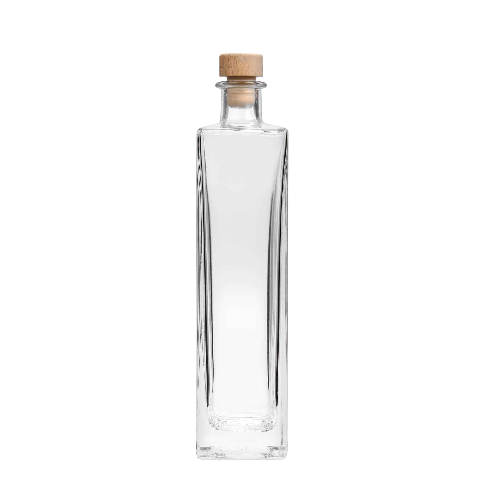 500 ml стъклена бутилка „Rafaello“, квадратна, черна, затваряне: коркова тапа