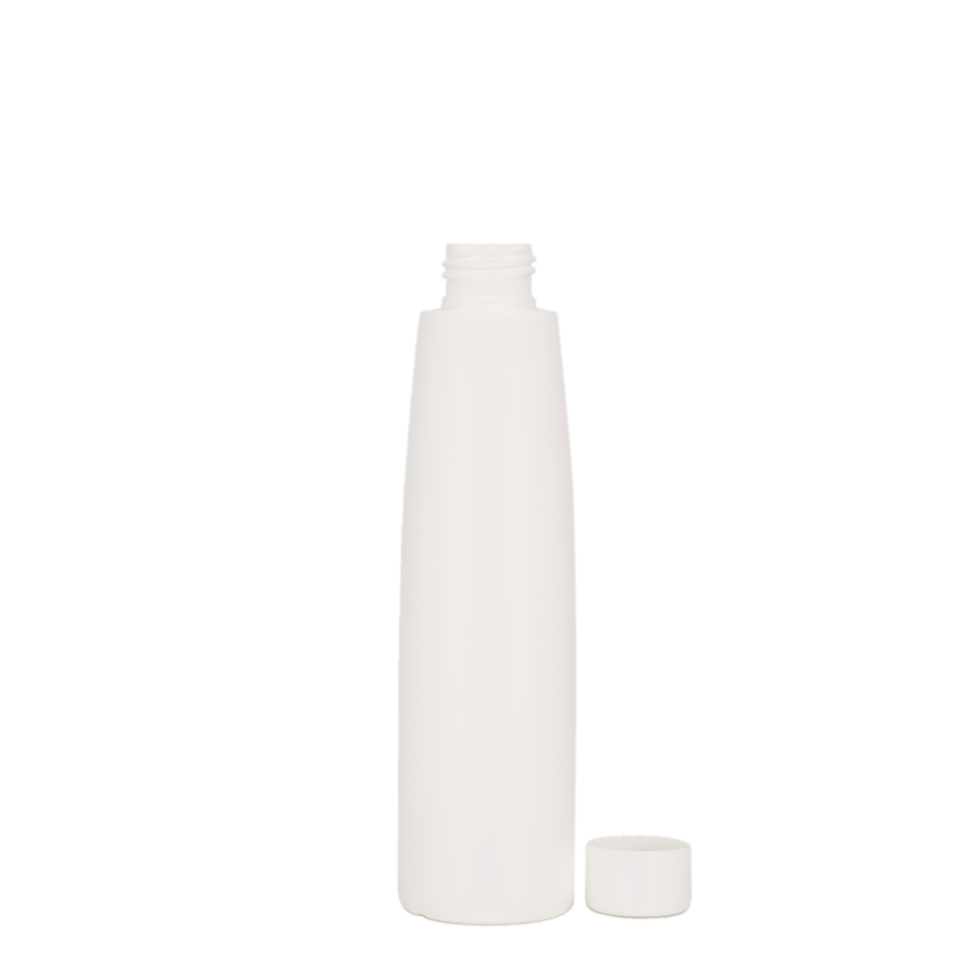 200 ml пластмасова бутилка „Donald“, HDPE, бяла, затваряне: винтова капачка 24/410