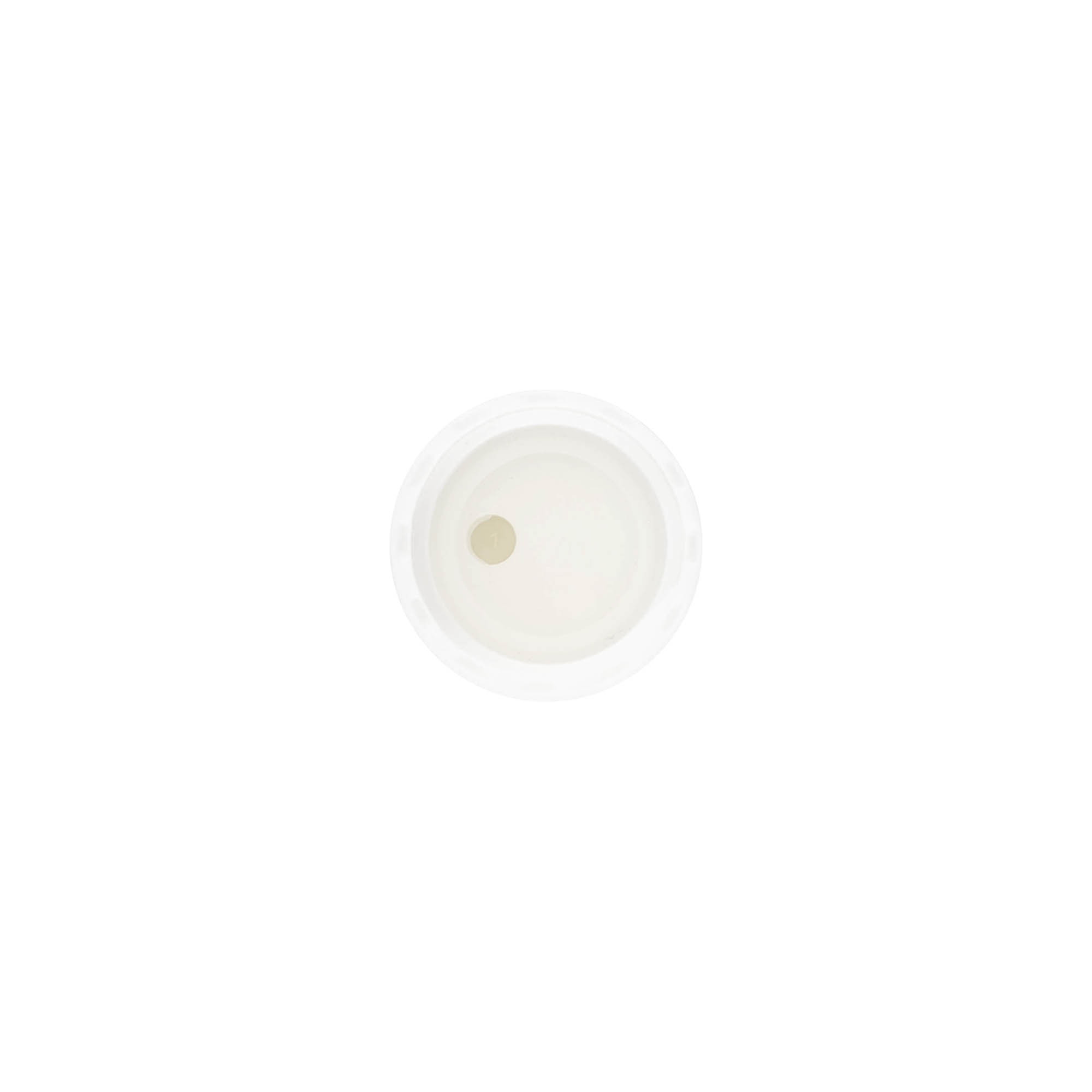 Винтова капачка Disc Top, PP-пластмаса, бяла, за отвор: 20/410 Винтова капачка Disc Top, PP-пластмаса, бяла, за отвор: 20/410