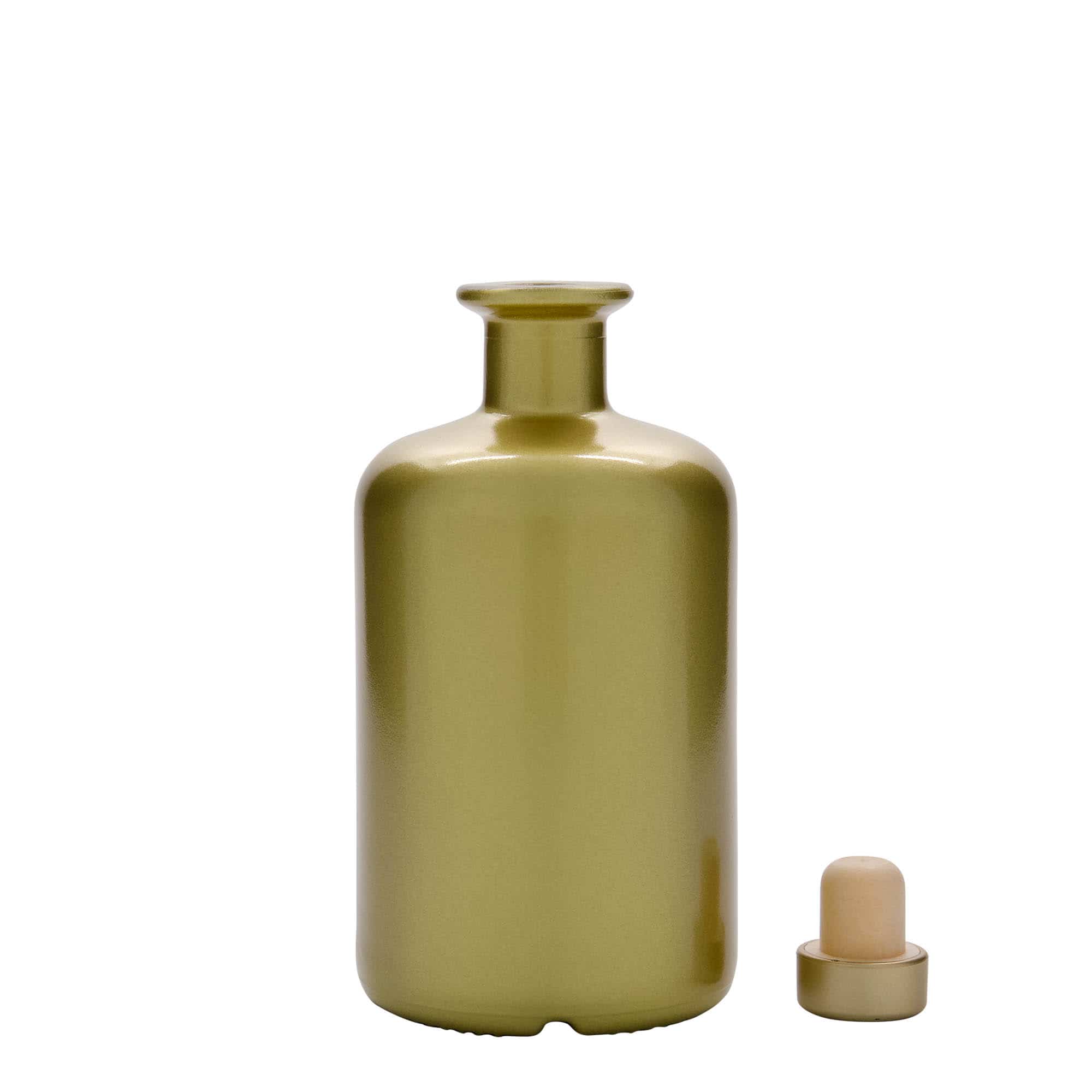 500 ml стъклена аптекарска бутилка, златиста, затваряне: коркова тапа