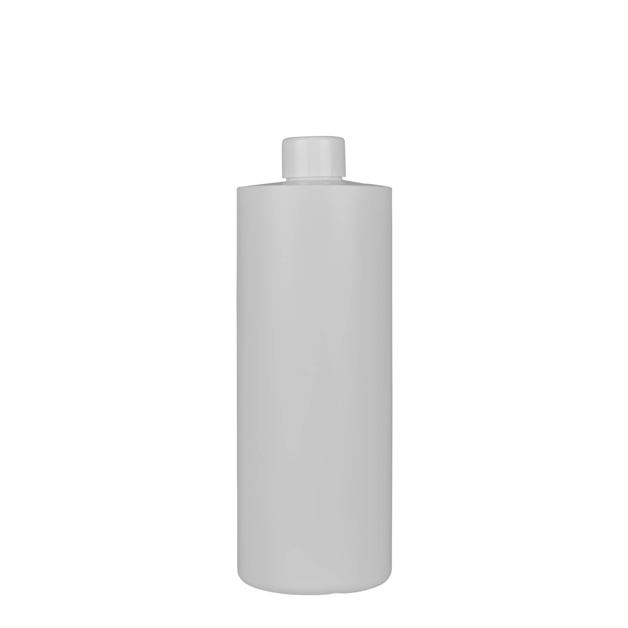 500 мл пластмасова бутилка „Pipe“, зелен HDPE, бяла, гърло: 24/410