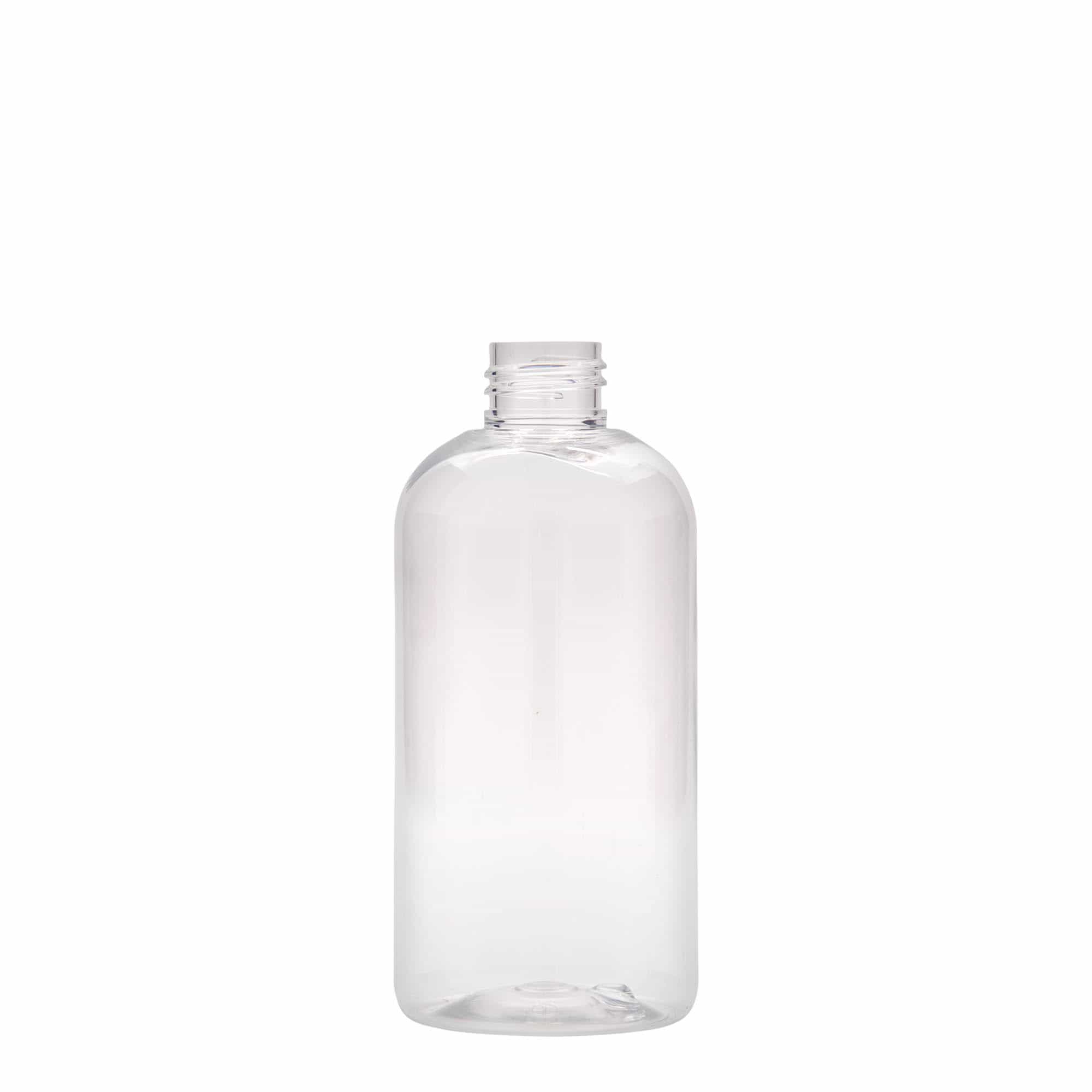 250 ml PET бутилка „Бостън“, пластмасова, затваряне: винтова капачка GPI 24/410 250 ml PET бутилка „Бостън“, пластмасова, затваряне: винтова капачка GPI 24/410
