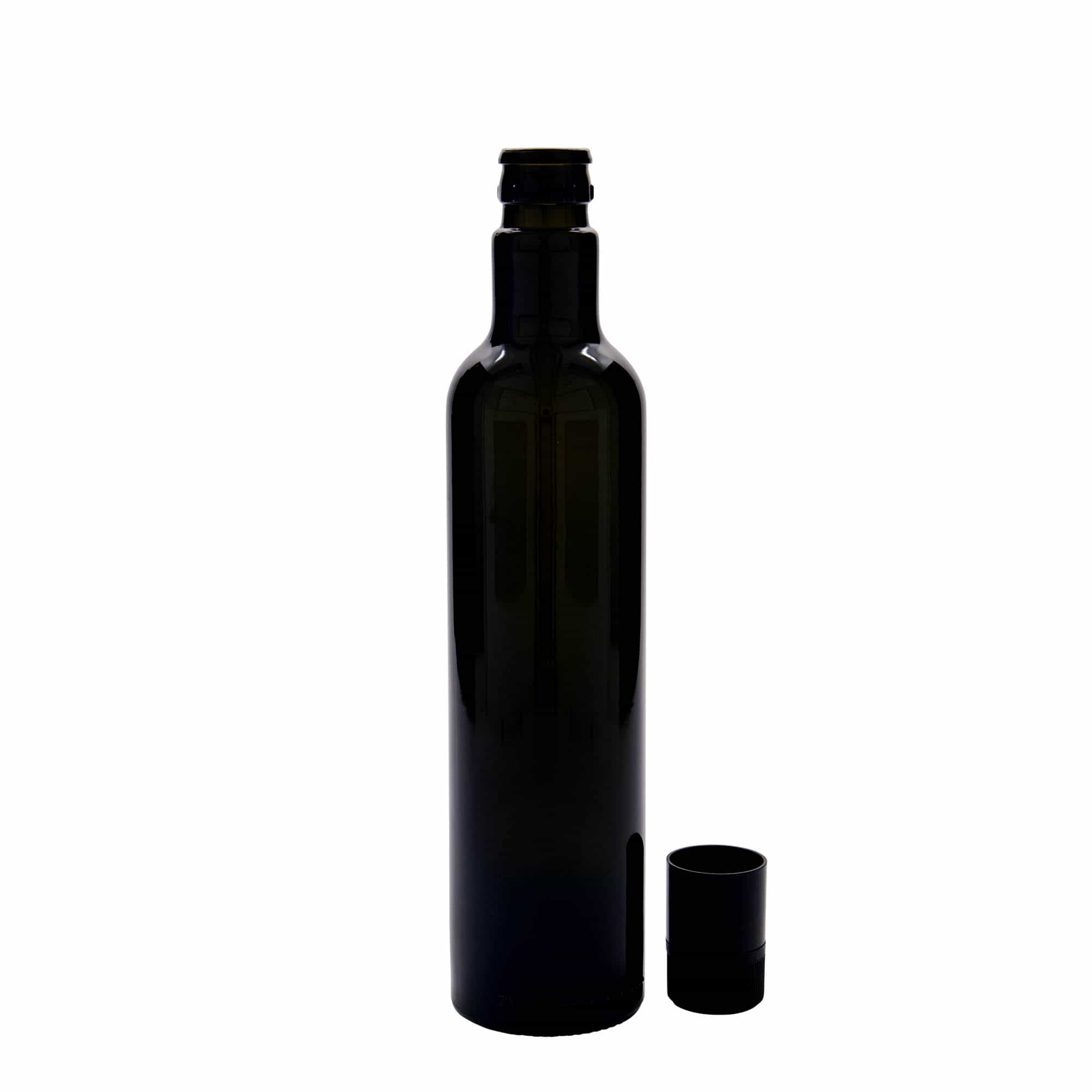 500 ml бутилка за оцет/олио „Willy New“, стъклена, антично зелено, затваряне: без възможност за повторно пълнене