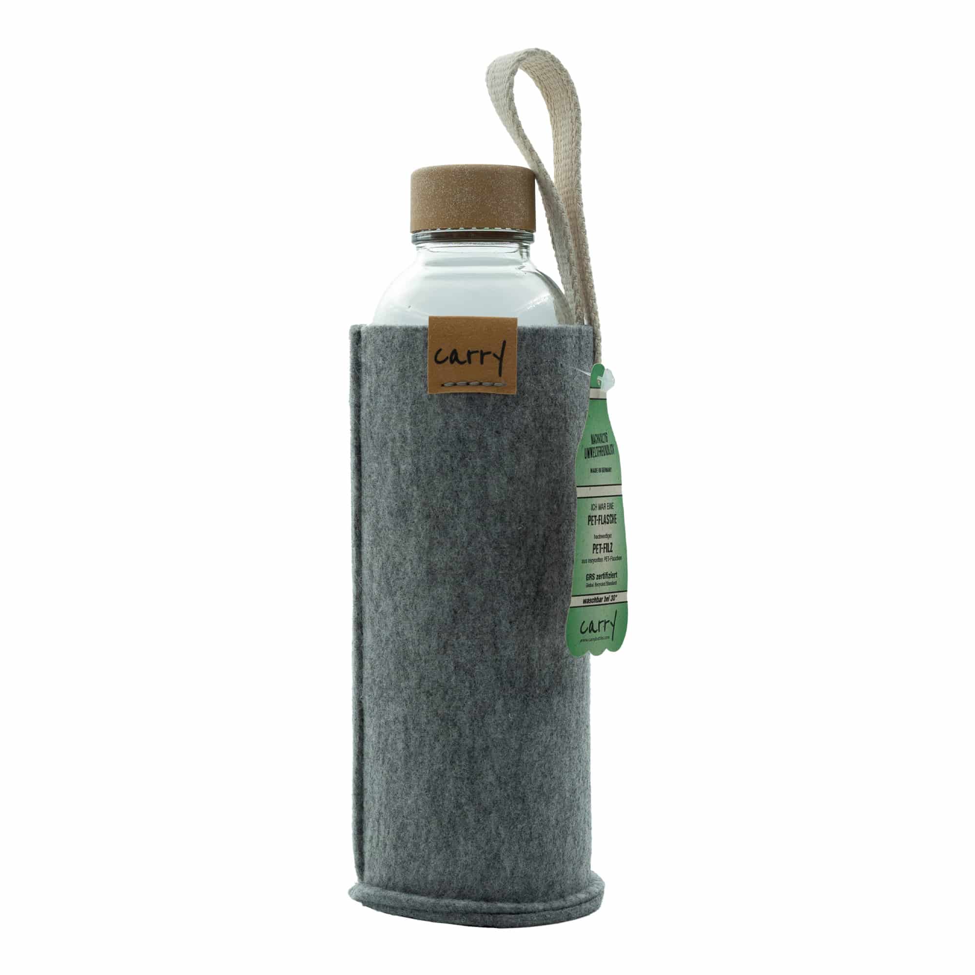 Калъф за бутилка CARRY, текстилен, сив
