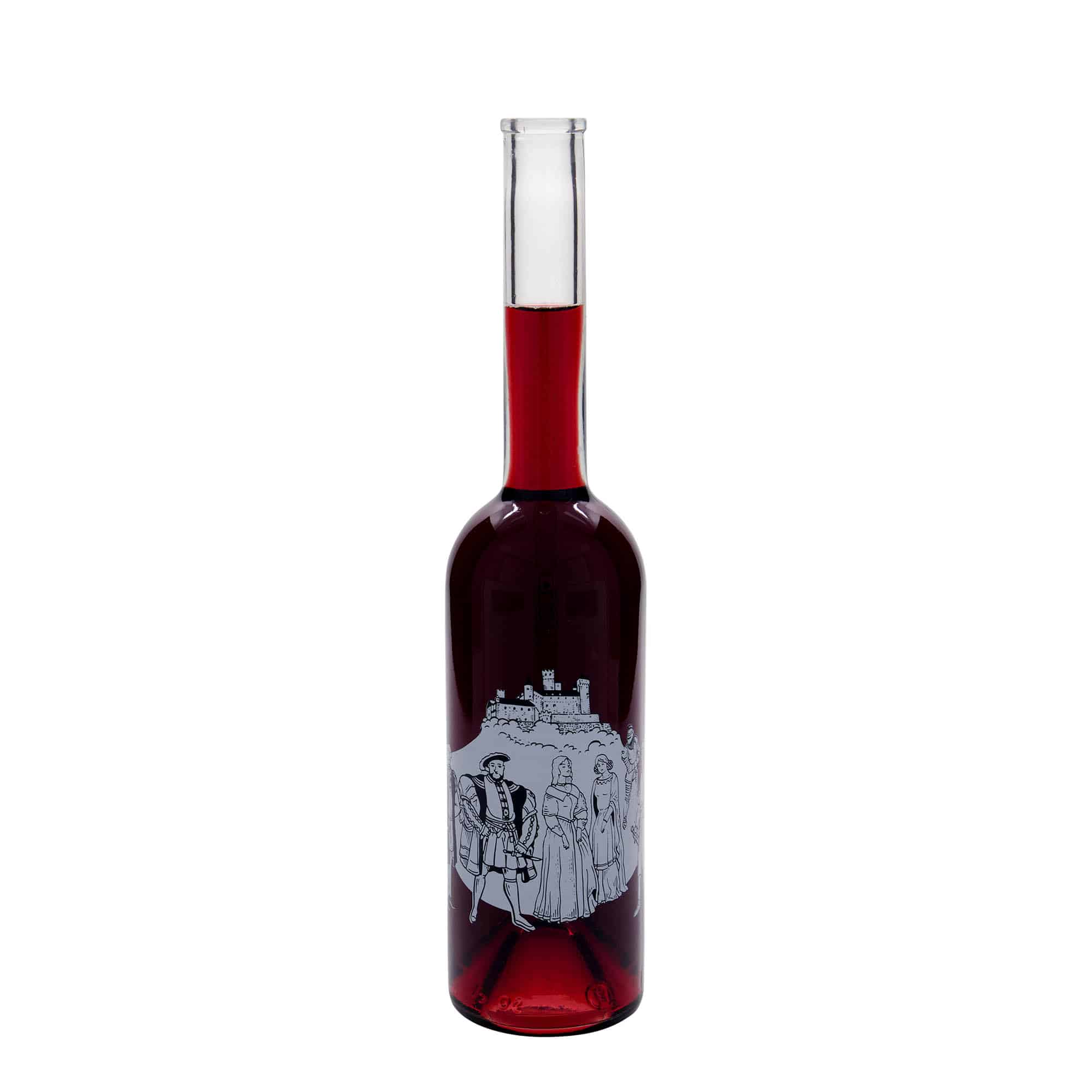 500 ml стъклена бутилка „Опера“, мотив: Средновековие, затваряне: коркова тапа